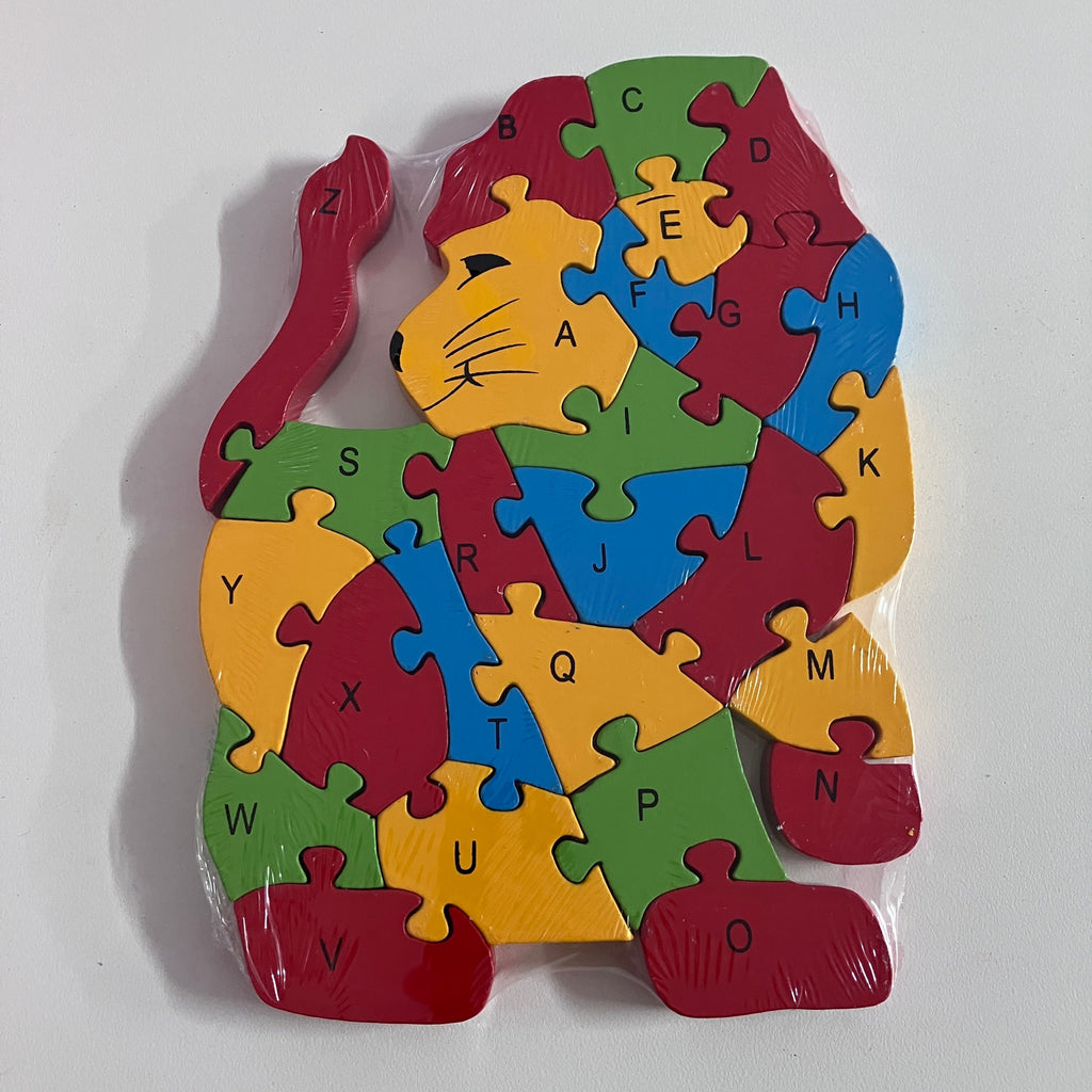 Wooden Block Puzzle - Alphabet & Number - Lion