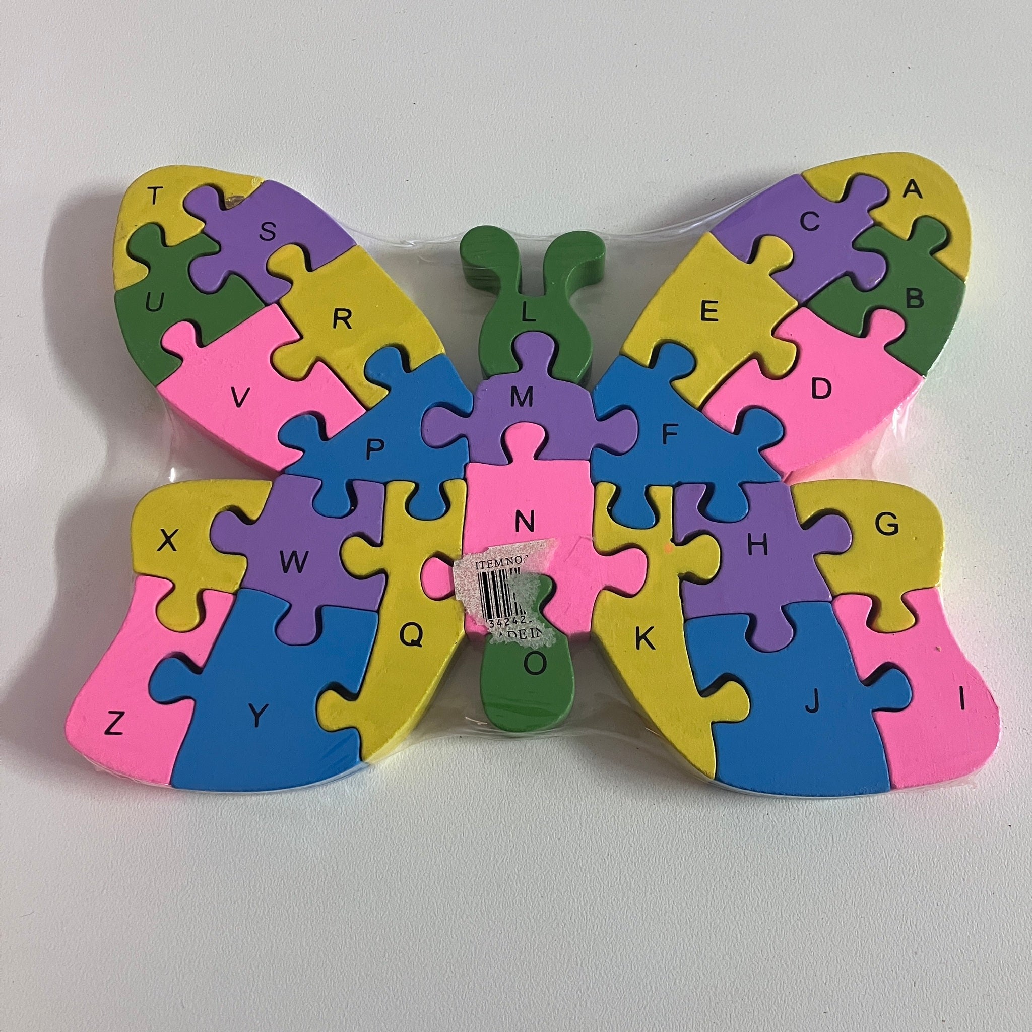 Wooden Block Puzzle - Alphabet & Number - Butterfly