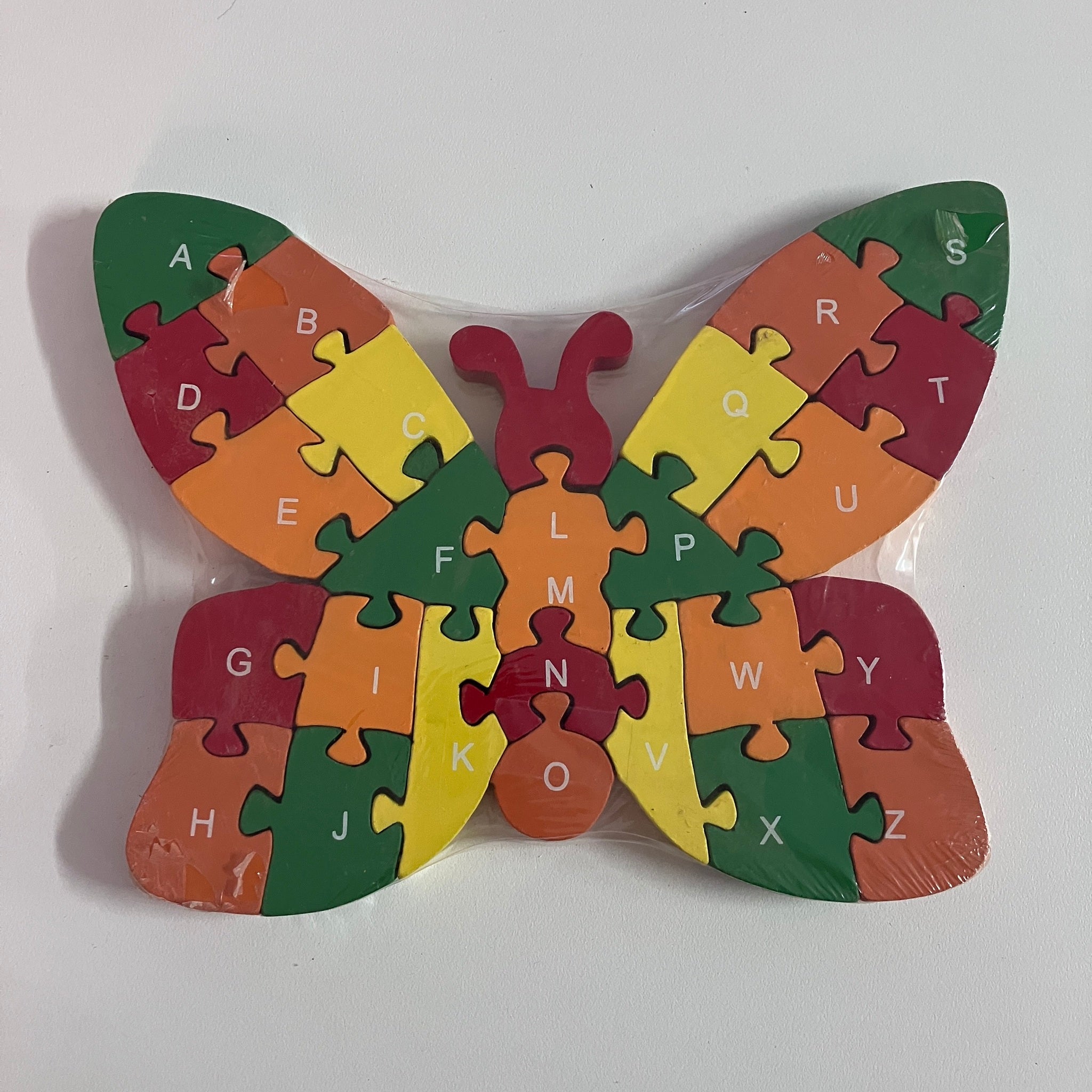 Wooden Block Puzzle - Alphabet & Number - Butterfly