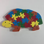 Wooden Block Puzzle - Alphabet & Number - Turtle