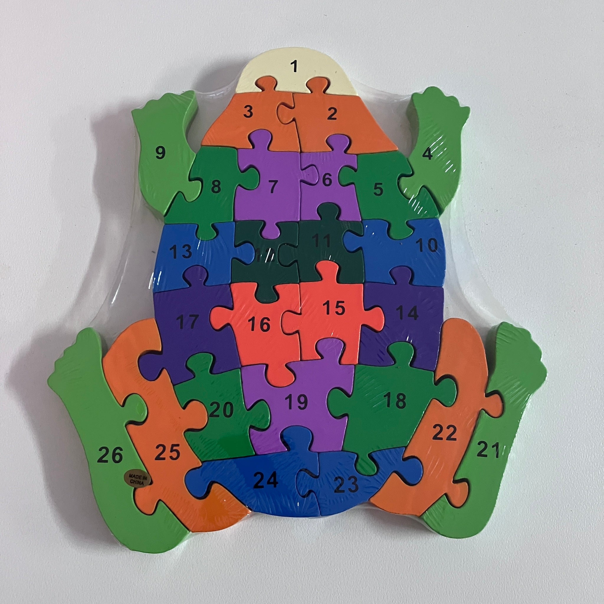 Wooden Block Puzzle - Alphabet & Number - Frog