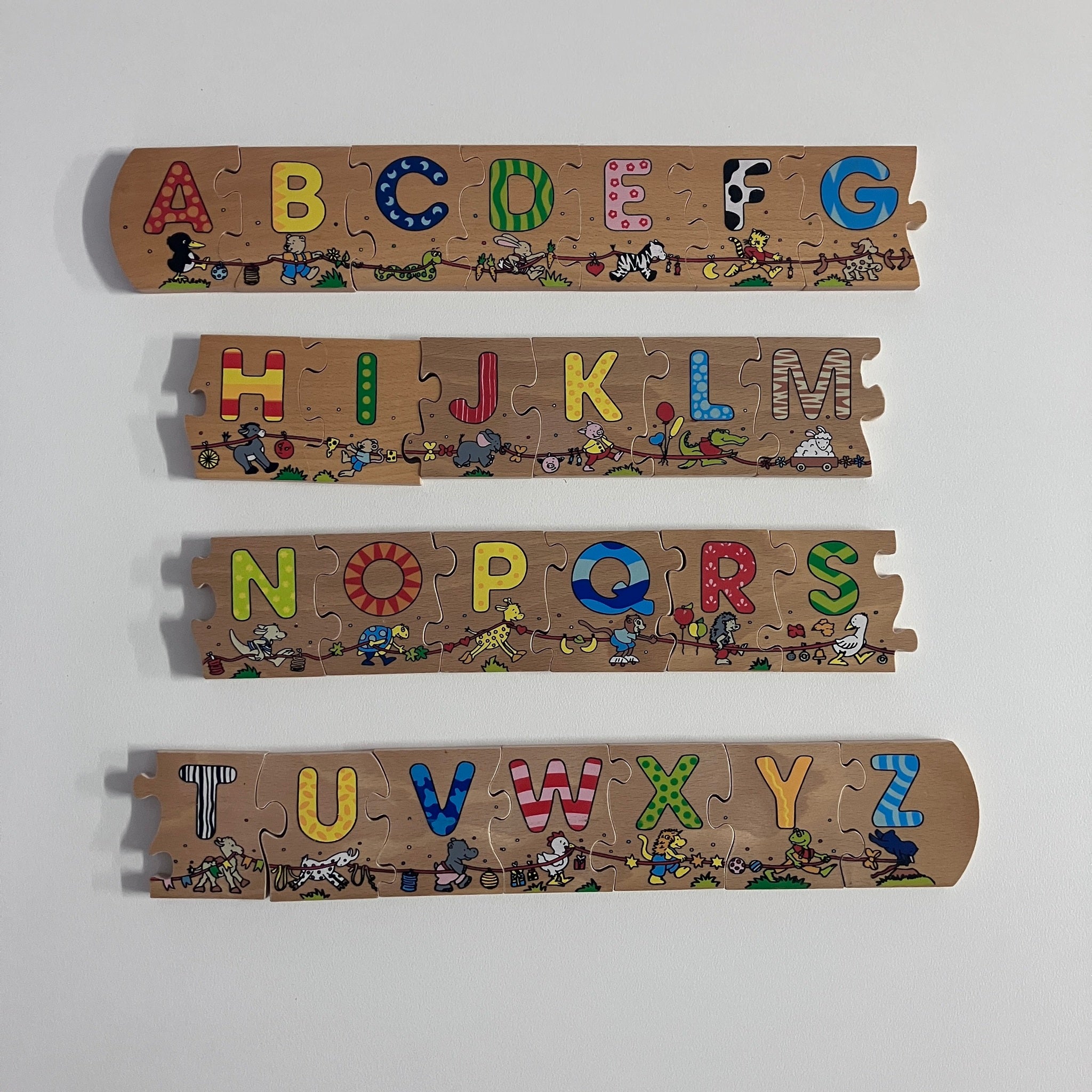 Wooden Long Jigsaw Puzzle - Alphabet