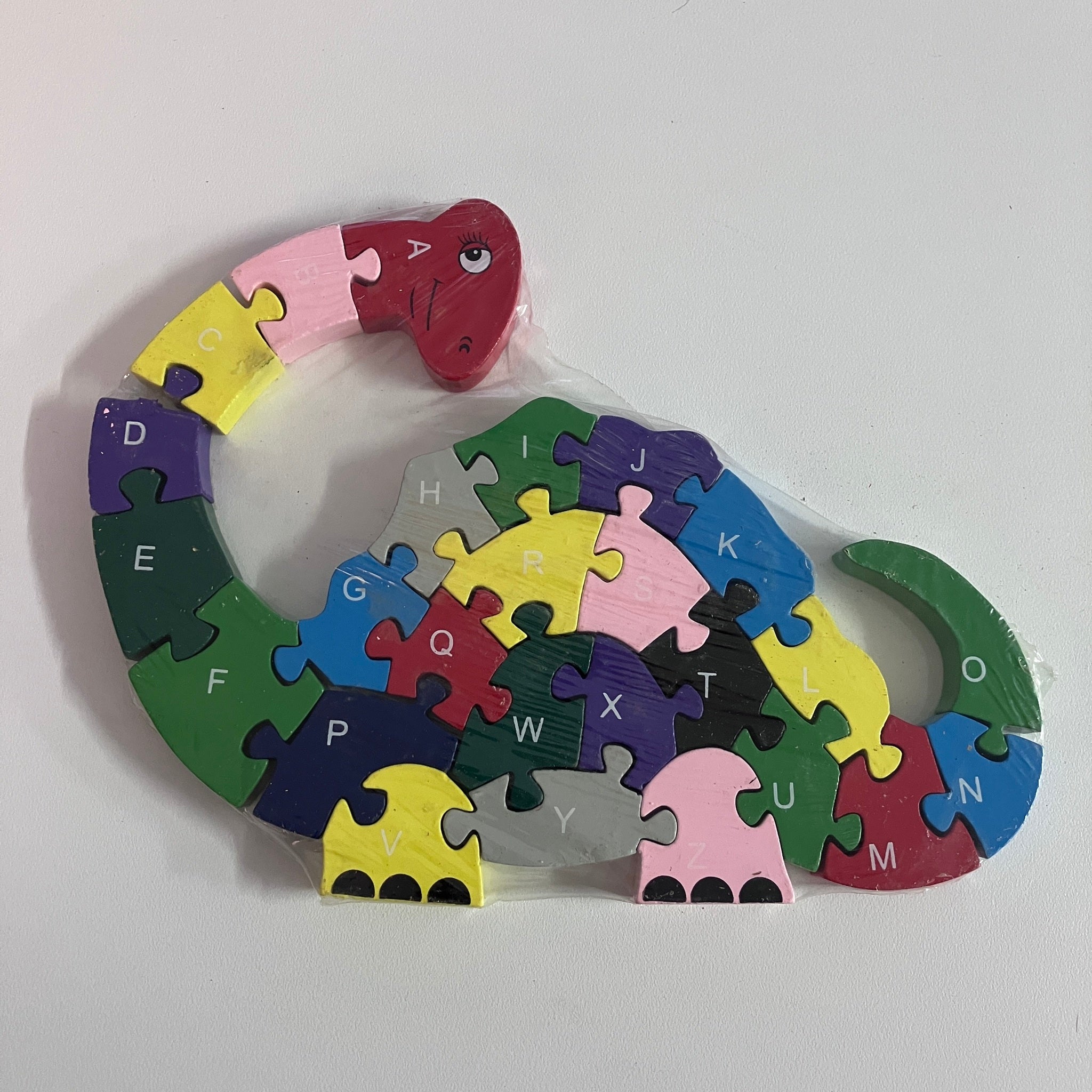 Wooden Block Puzzle - Alphabet & Number - Dinosaur