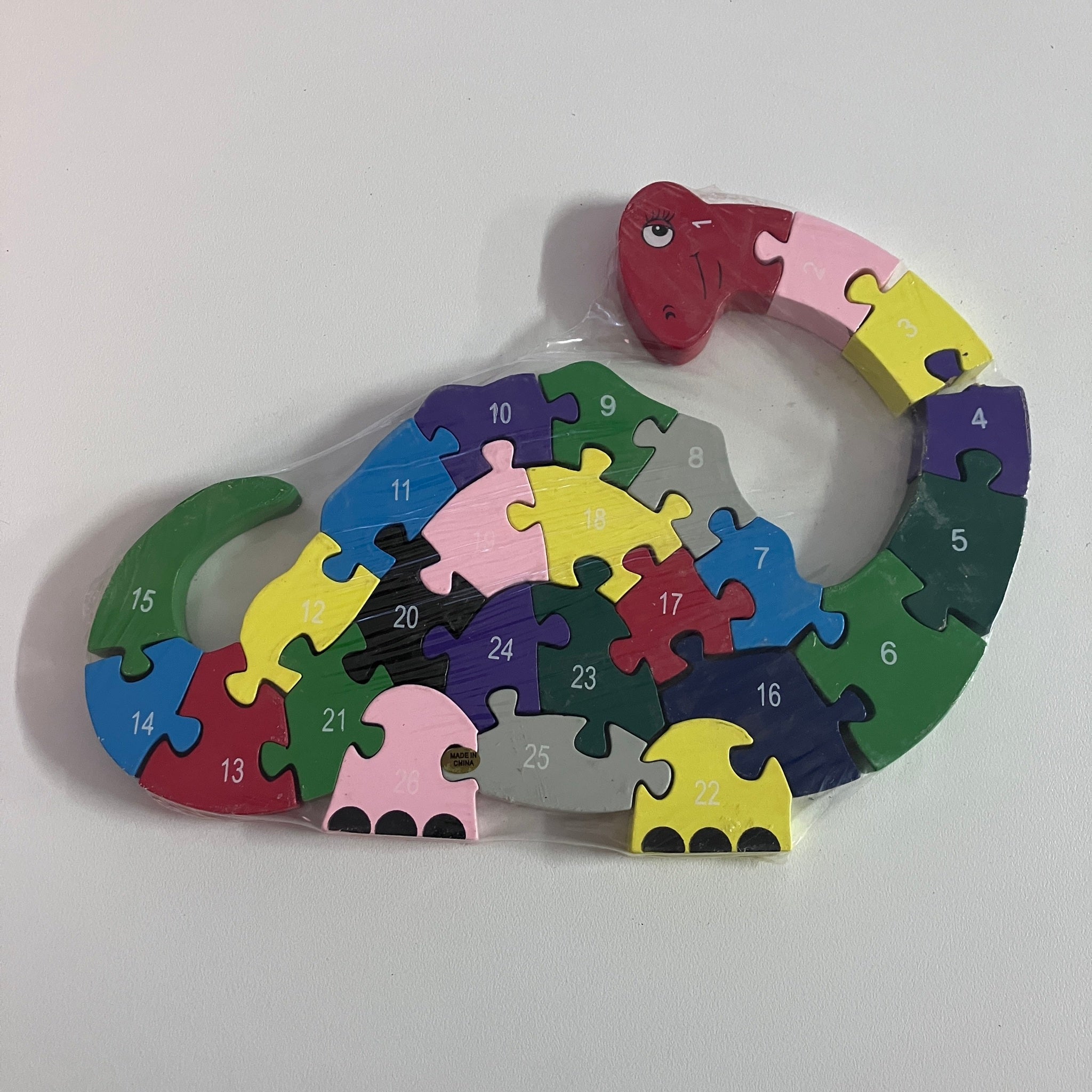 Wooden Block Puzzle - Alphabet & Number - Dinosaur