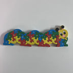 Wooden Block Puzzle - Alphabet & Number - Caterpillar