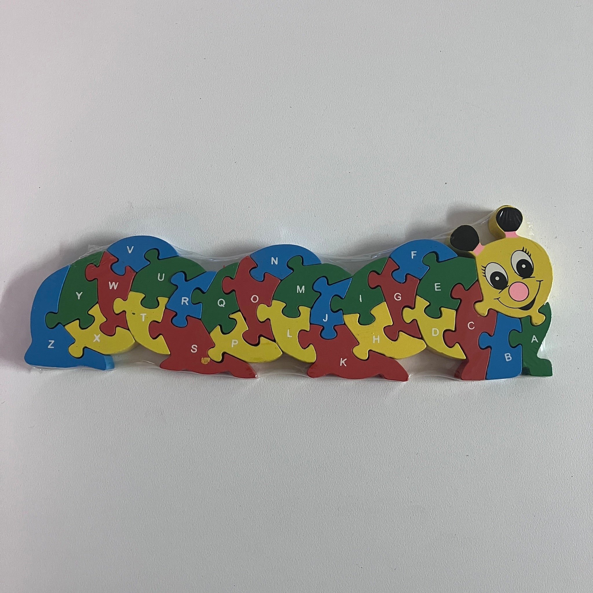 Wooden Block Puzzle - Alphabet & Number - Caterpillar