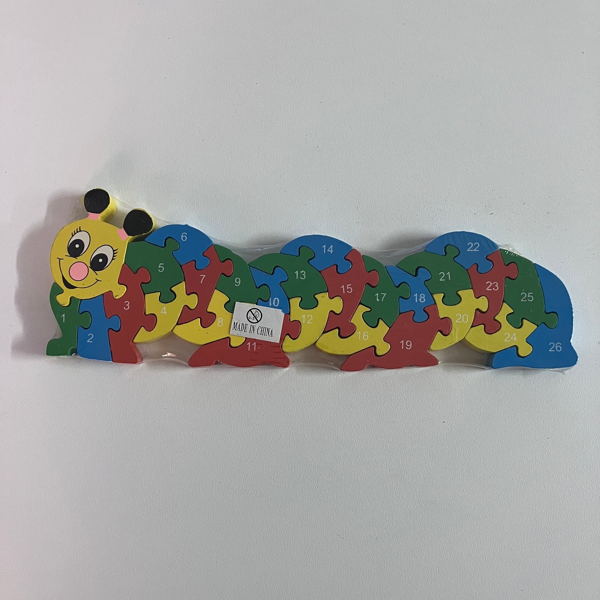 Wooden Block Puzzle - Alphabet & Number - Caterpillar