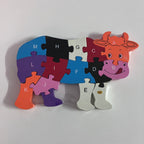 Wooden Block Puzzle - Alphabet - Cow