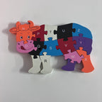 Wooden Block Puzzle - Alphabet - Cow