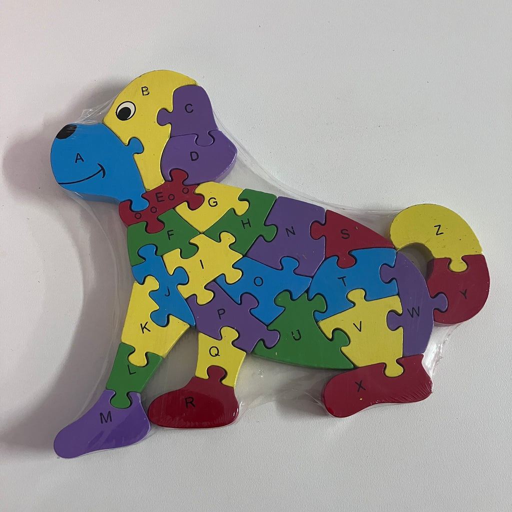 Wooden Block Puzzle - Alphabet & Number - Dog