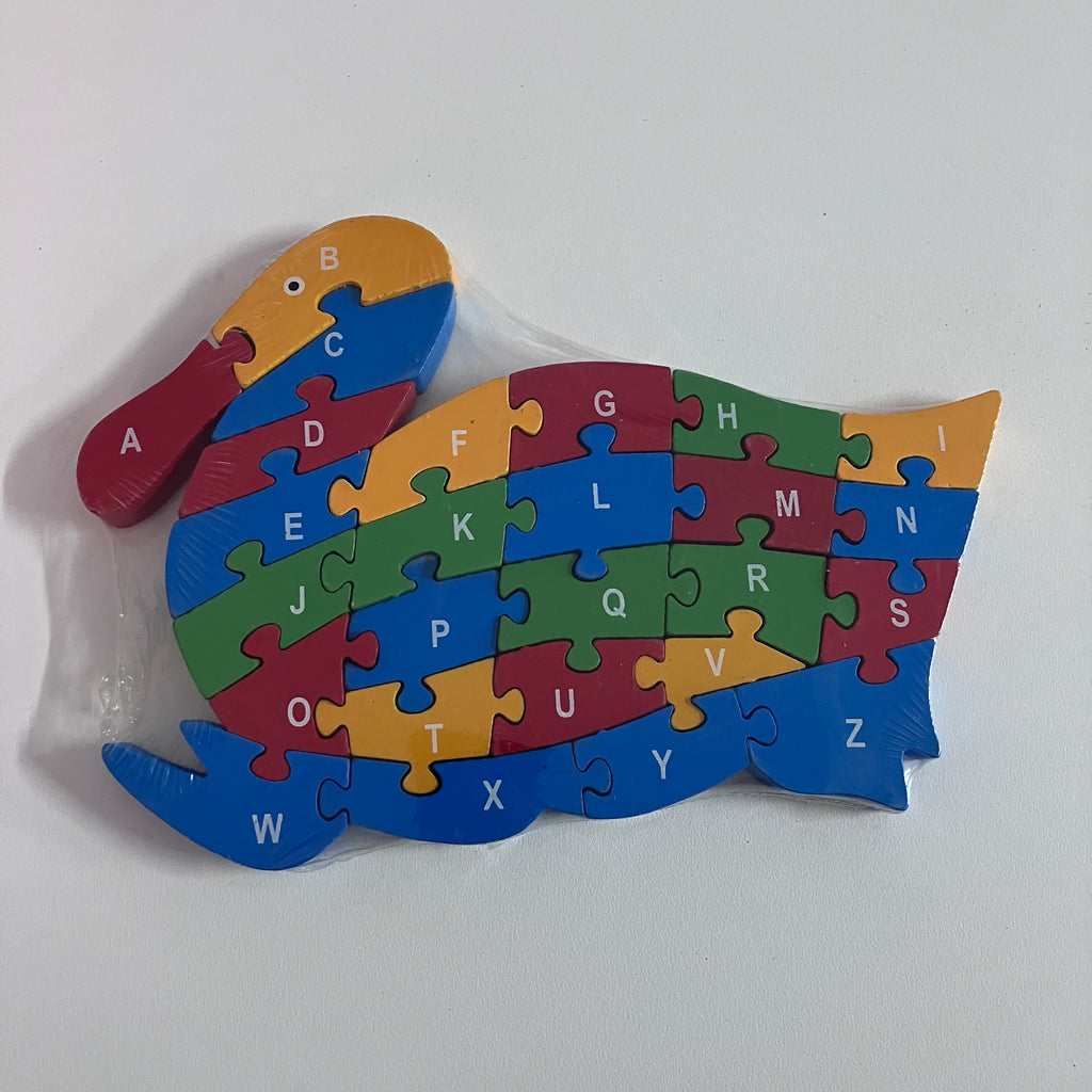 Wooden Block Puzzle - Alphabet & Number - Duck