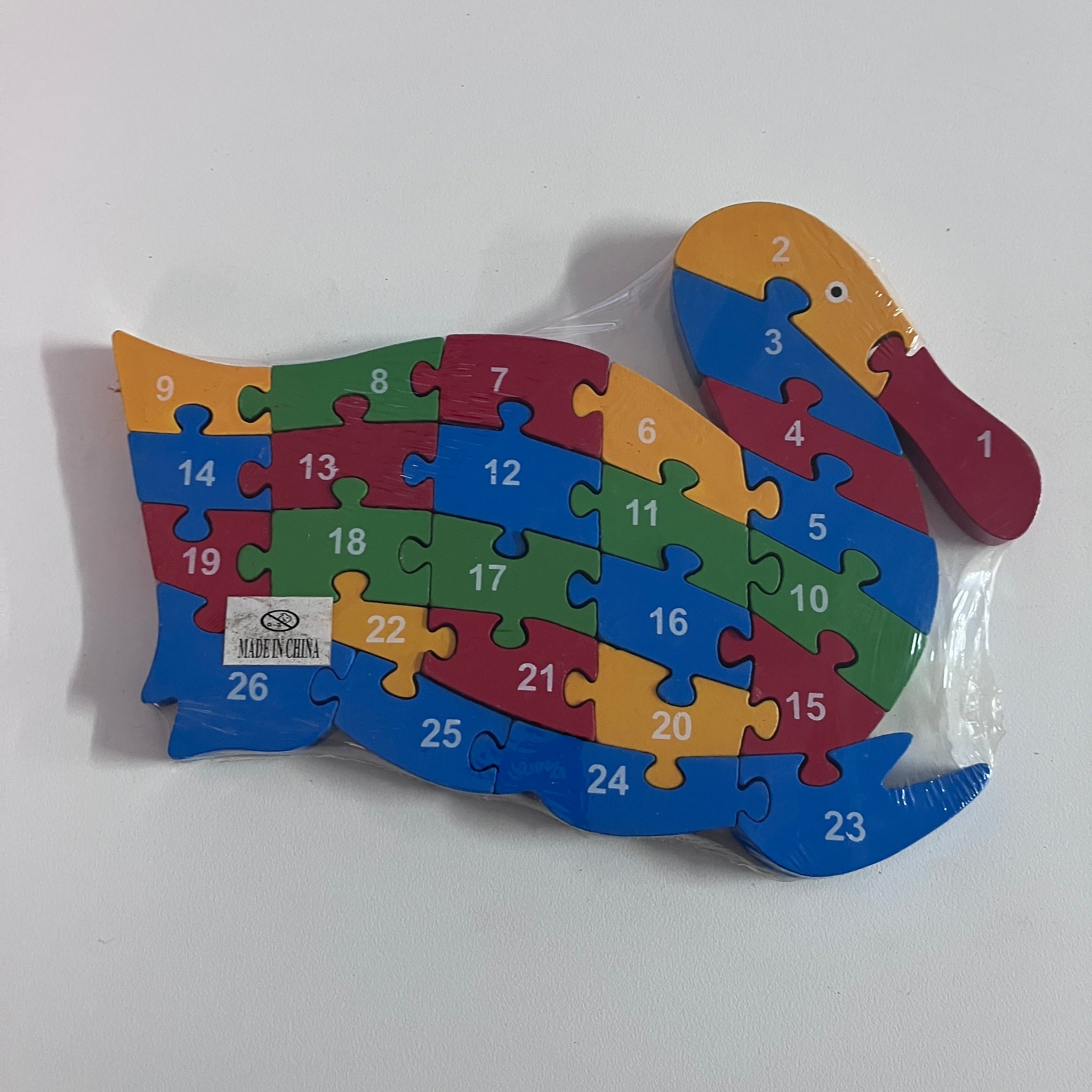 Wooden Block Puzzle - Alphabet & Number - Duck