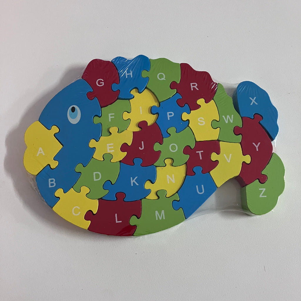 Wooden Block Puzzle - Alphabet & Number - Fish