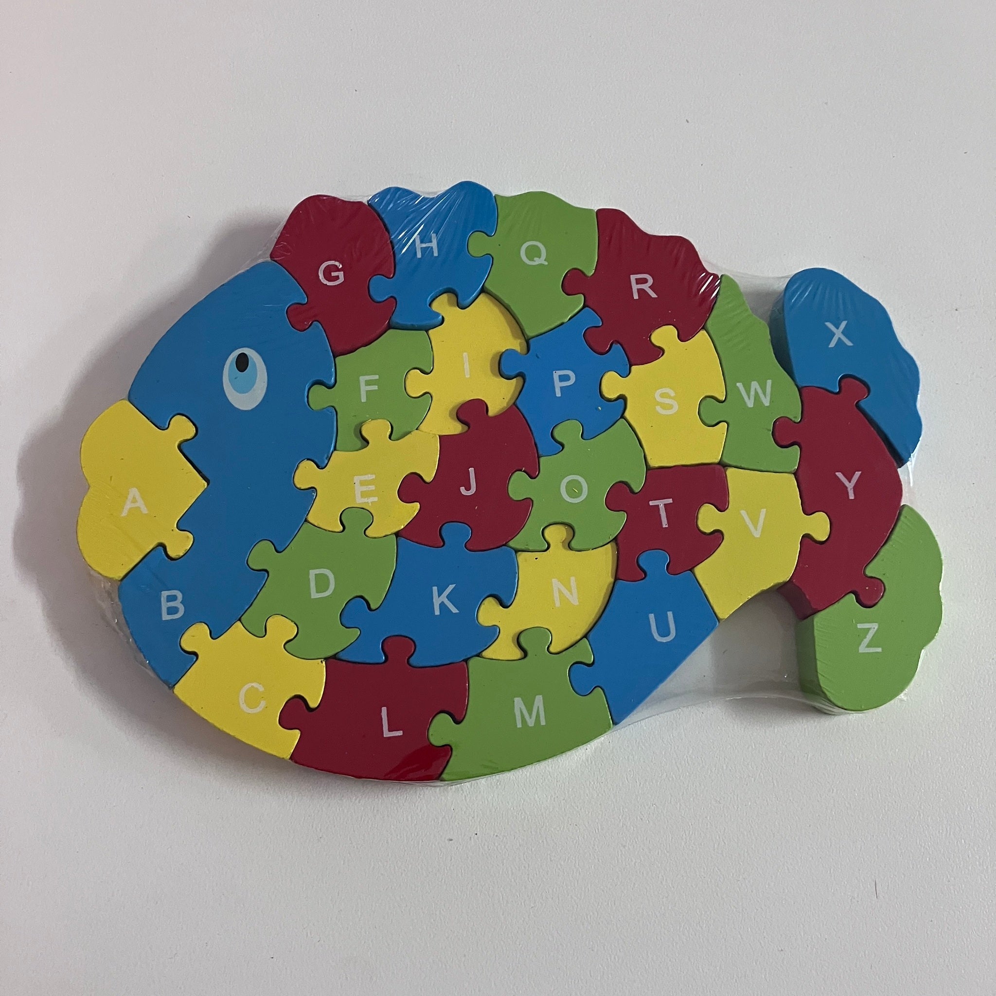 Wooden Block Puzzle - Alphabet & Number - Fish