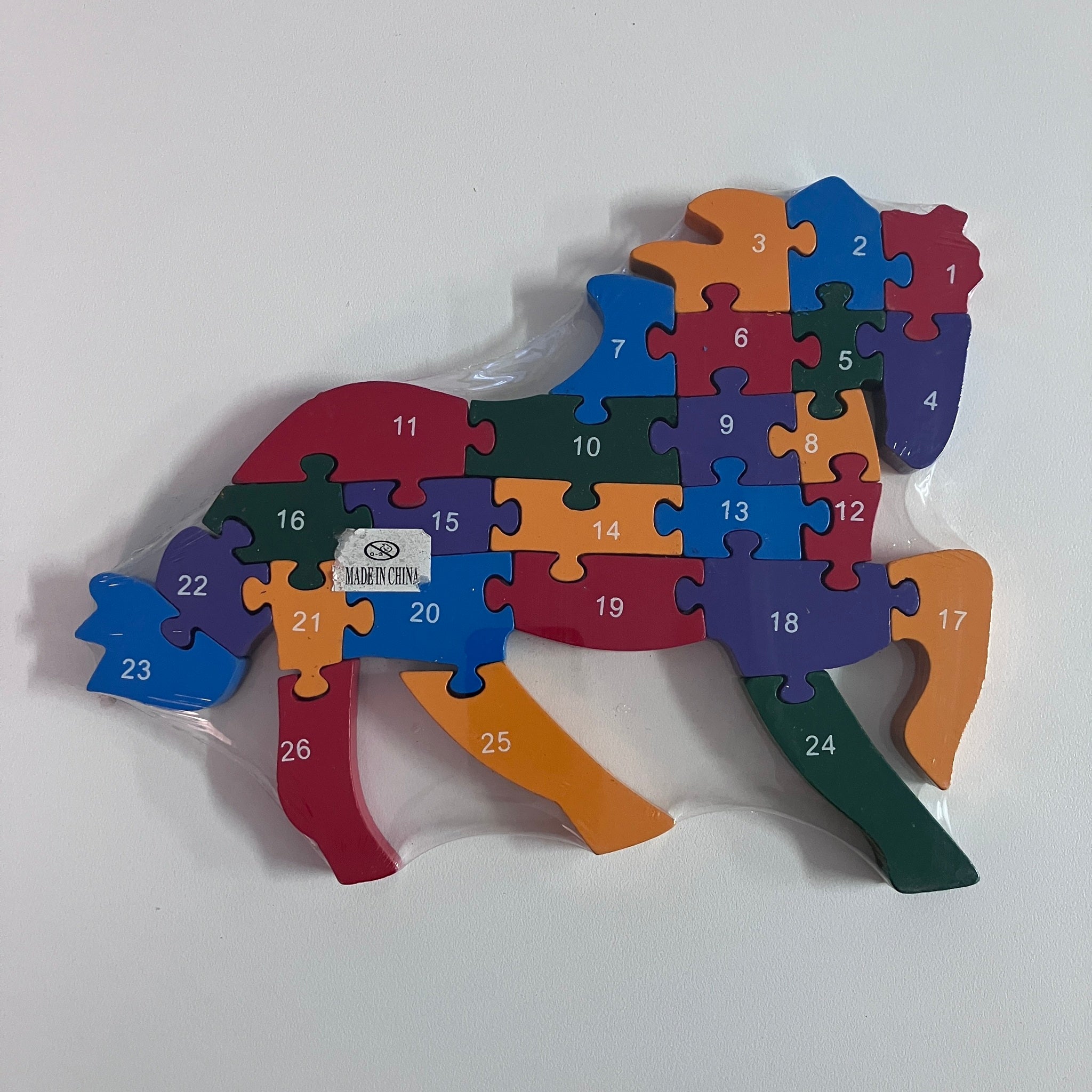 Wooden Block Puzzle - Alphabet & Number - Horse