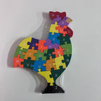 Wooden Block Puzzle - Alphabet & Number - Rooster