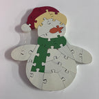 Wooden Block Puzzle - Alphabet - Snowman