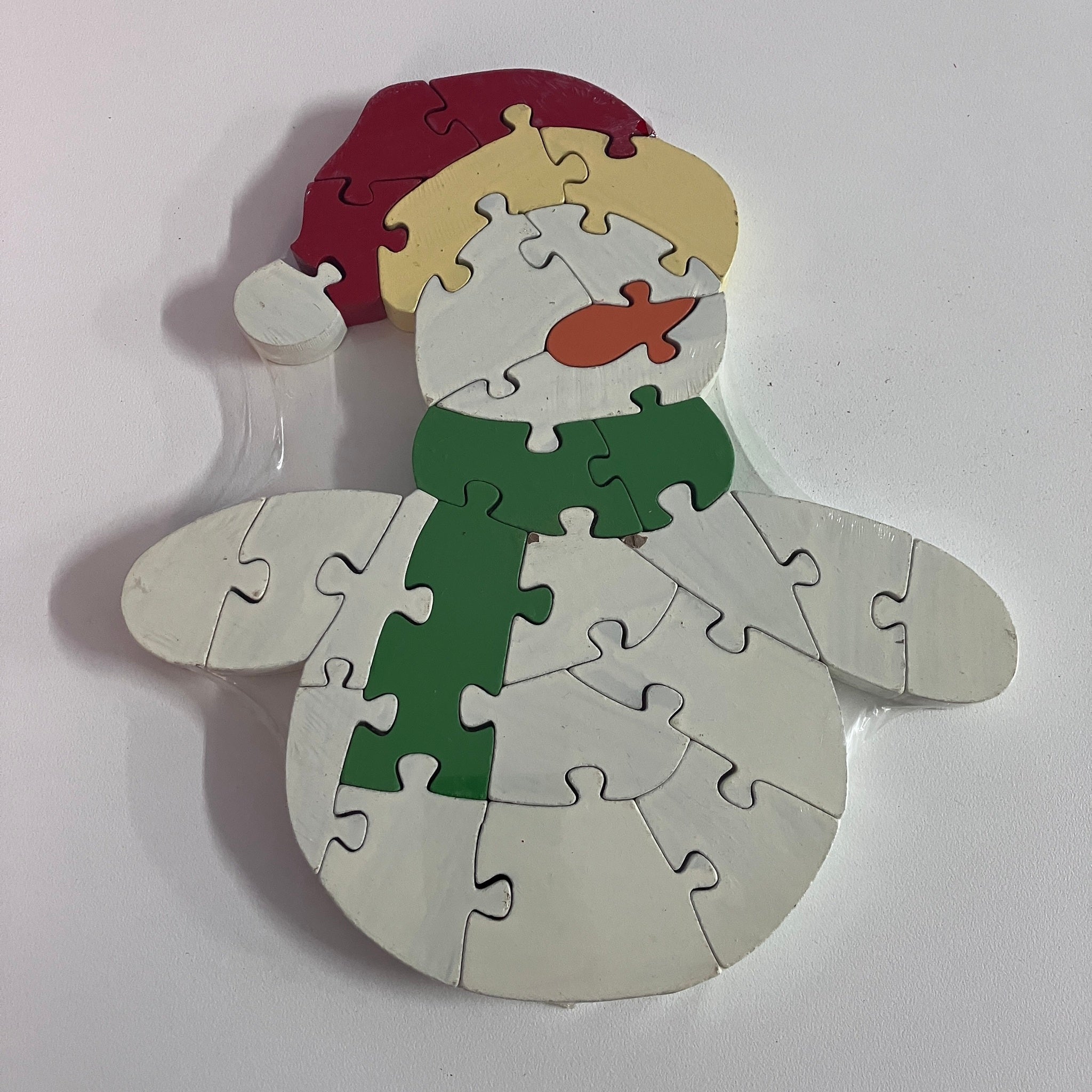 Wooden Block Puzzle - Alphabet - Snowman
