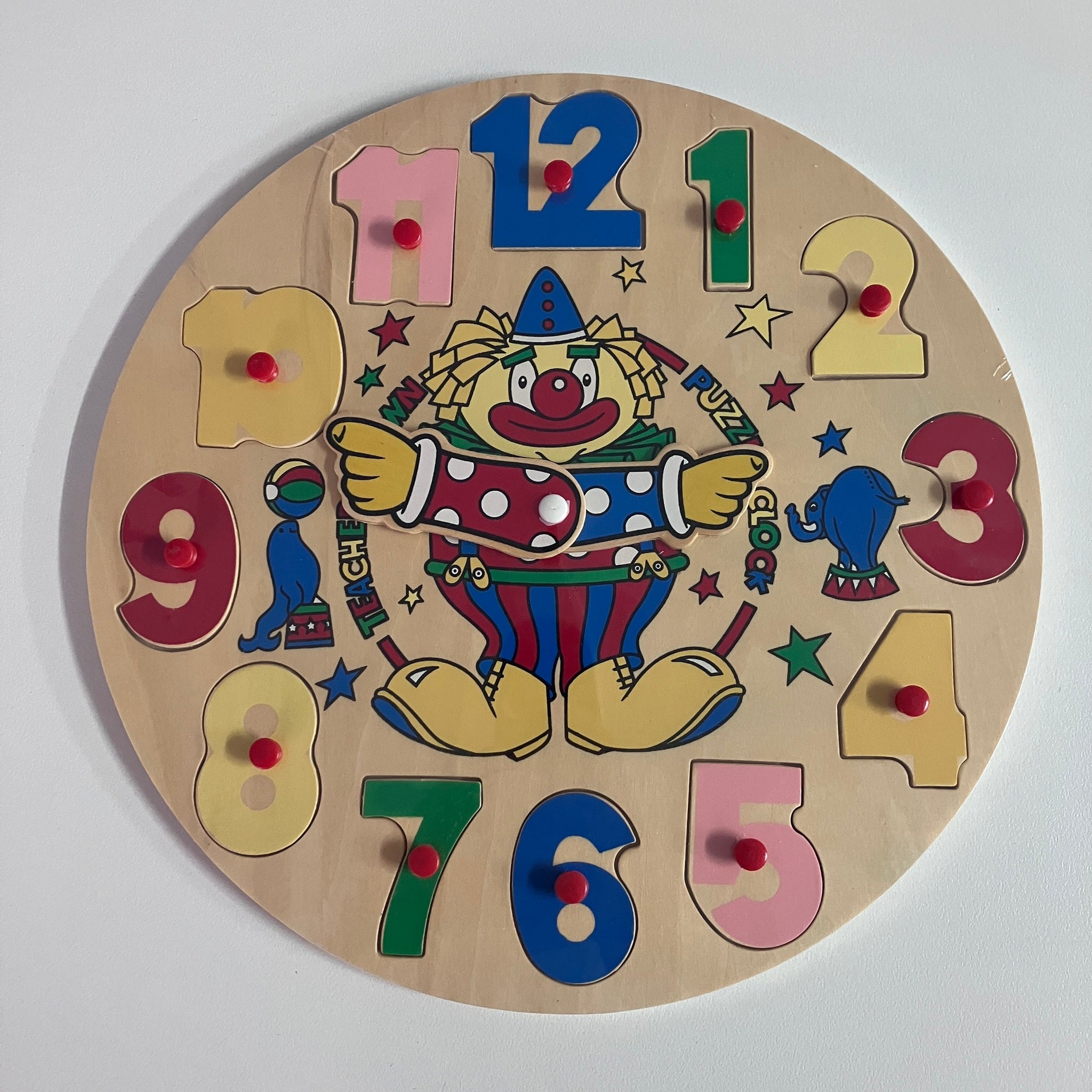 Wooden Puzzle - Clown Clock