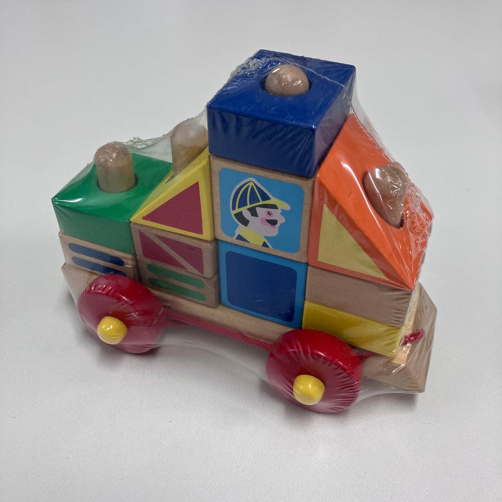 Wooden Pull Along Block Vehicle - Assorted Designs