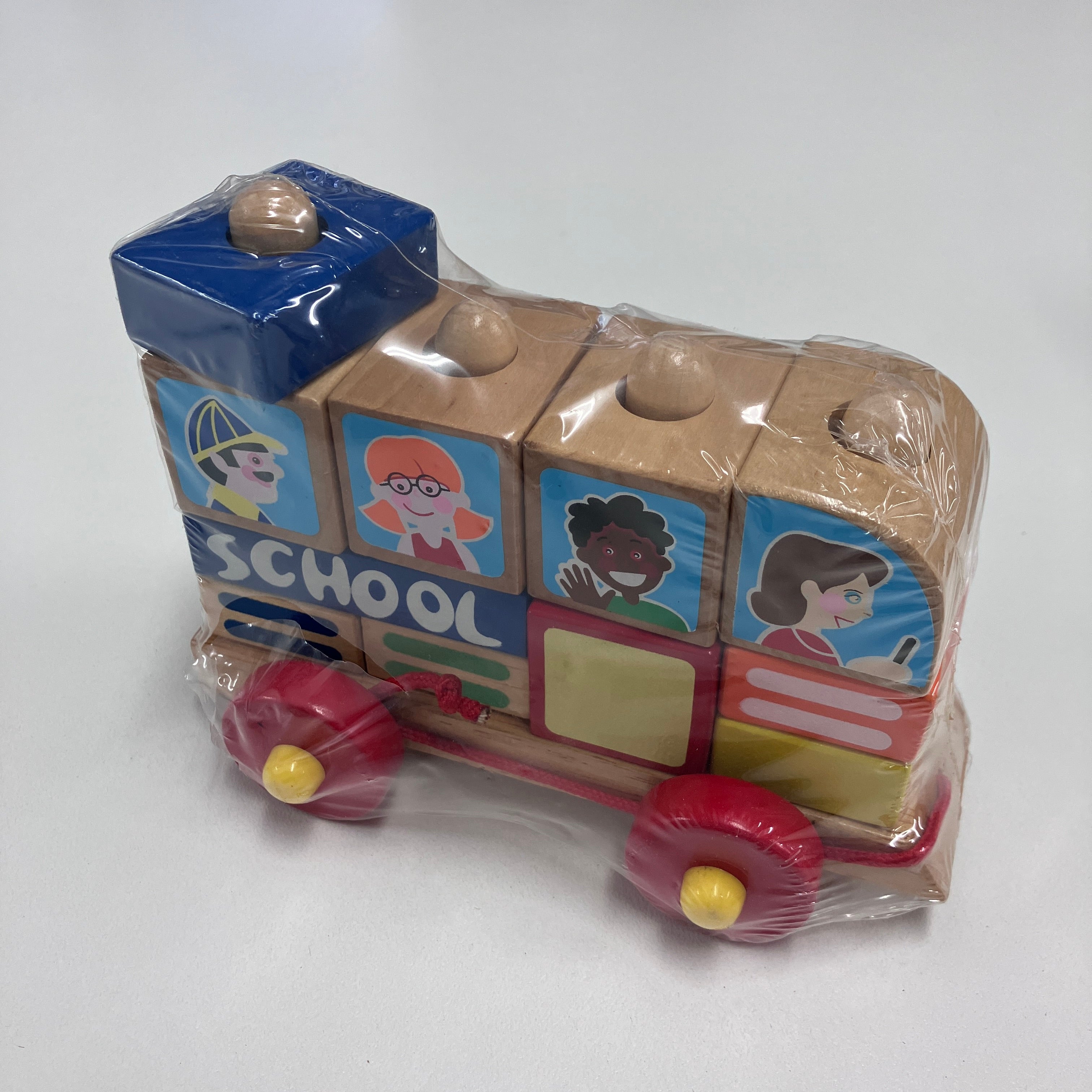 Wooden Pull Along Block Vehicle - Assorted Designs