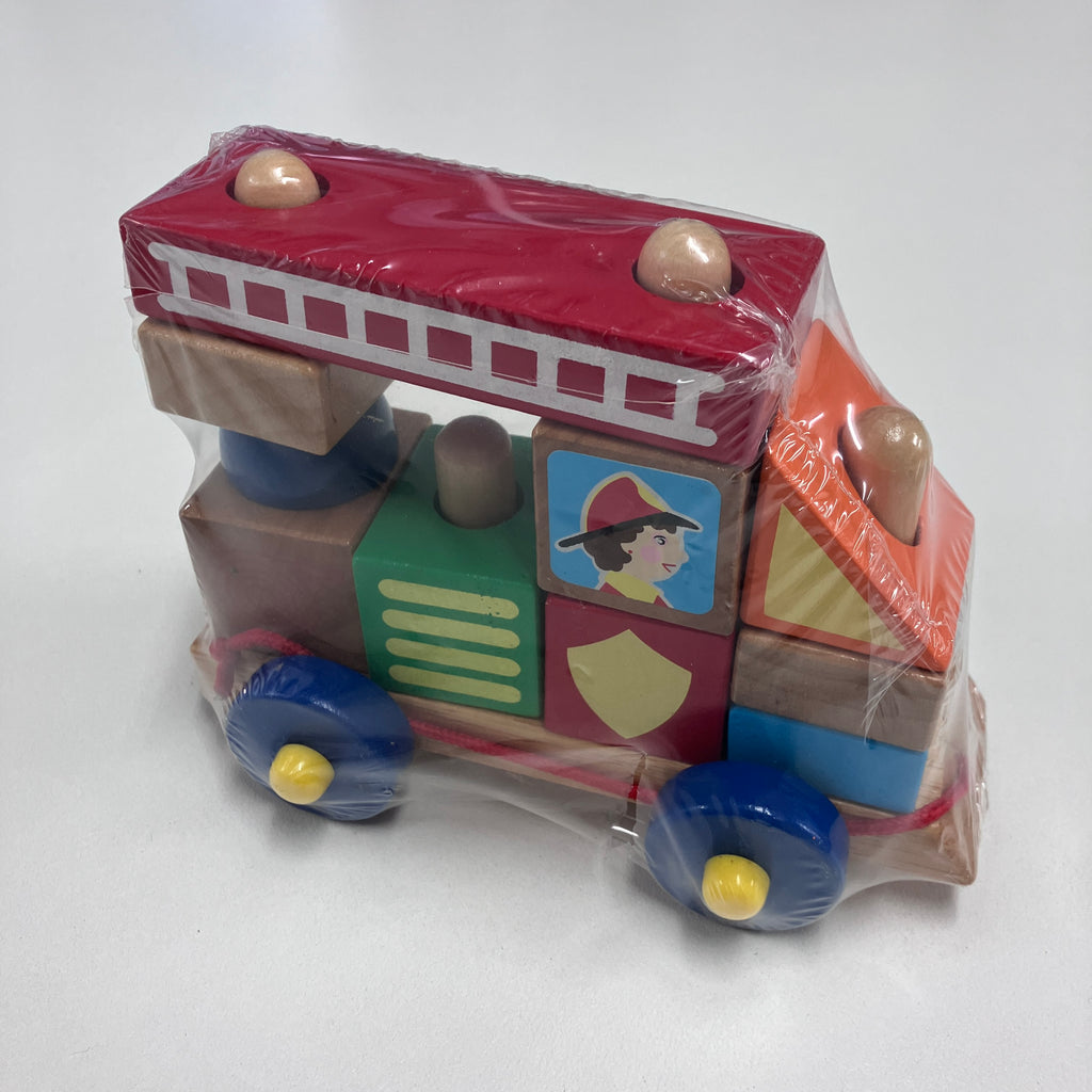 Wooden Pull Along Block Vehicle - Assorted Designs