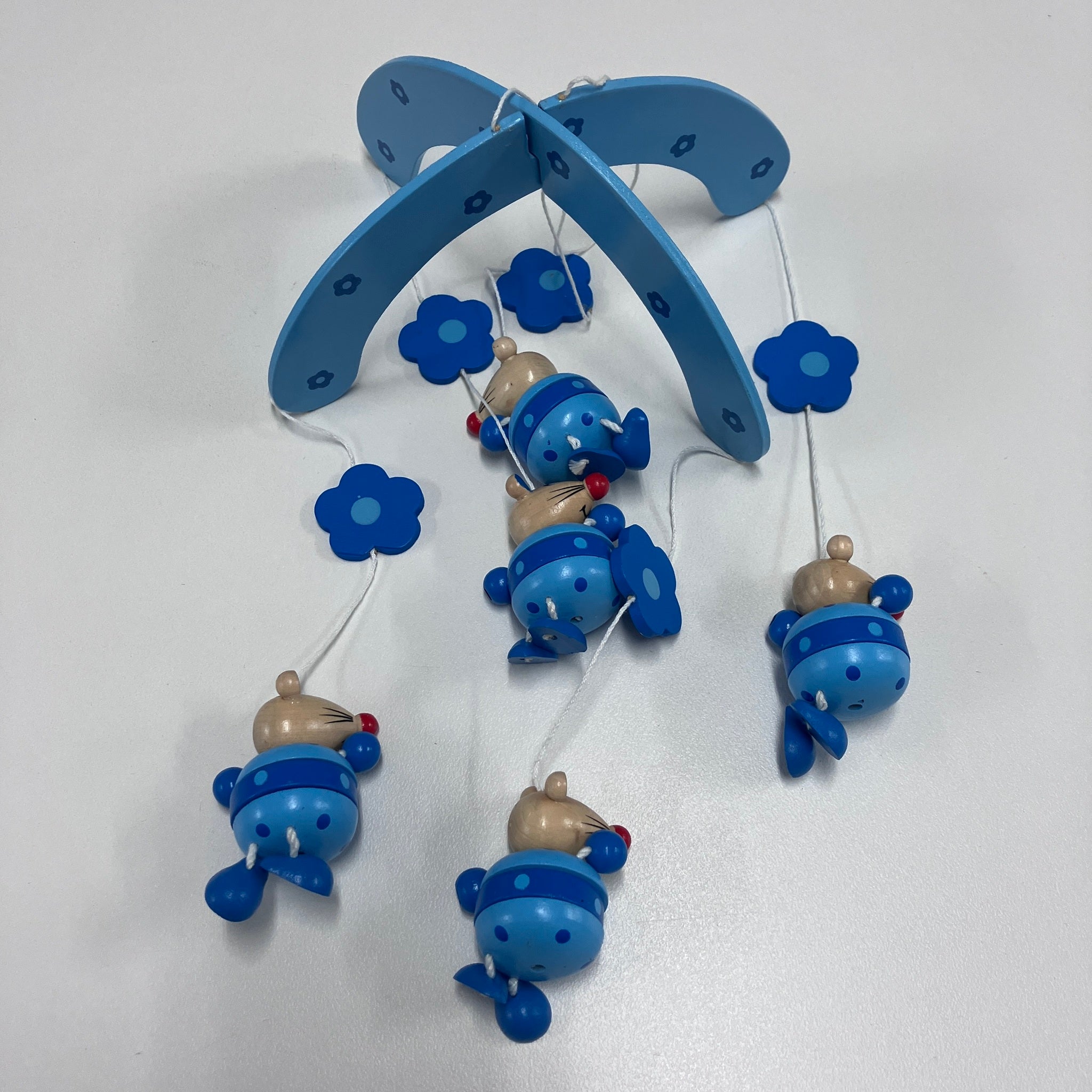 Wooden Mobile - Blue Mouse