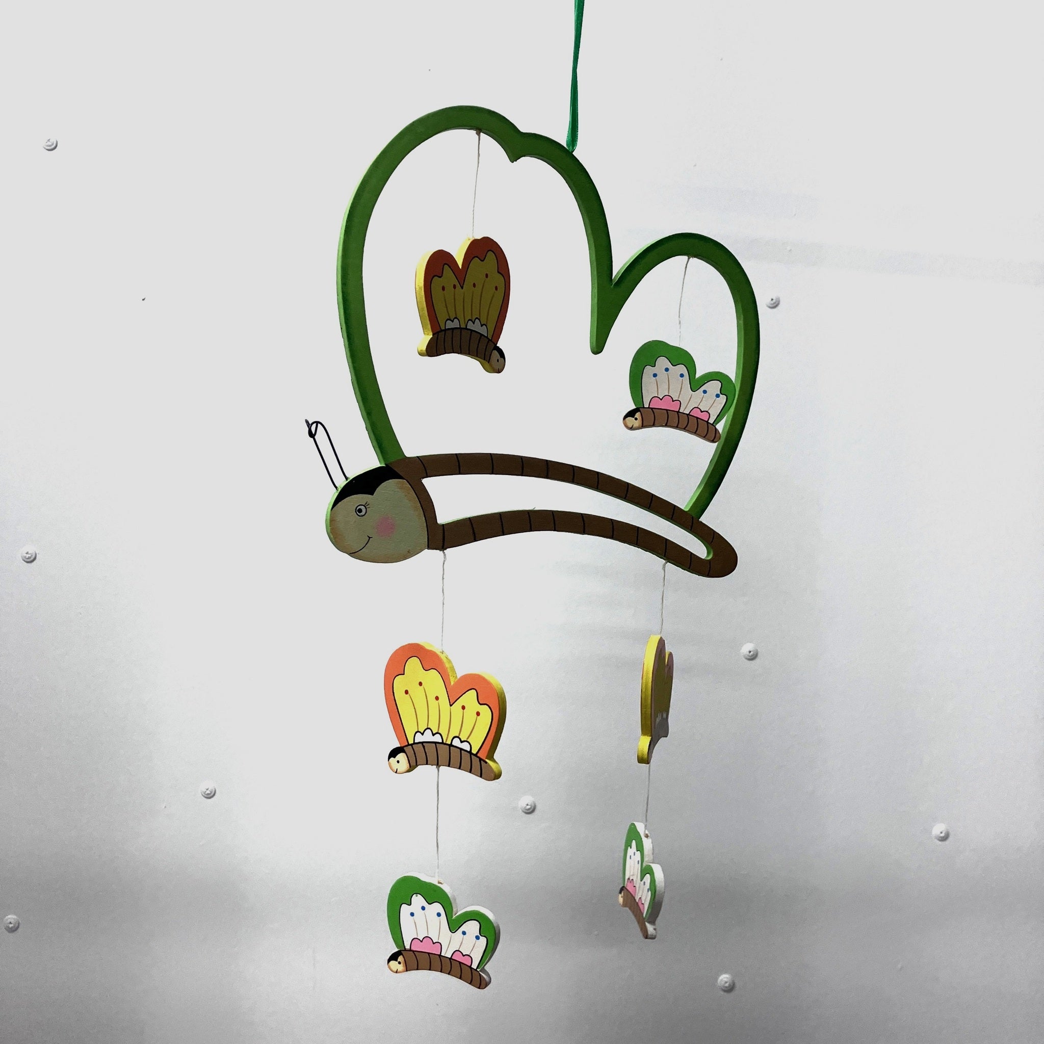 Wooden Mobile - Outline - Green Butterfly