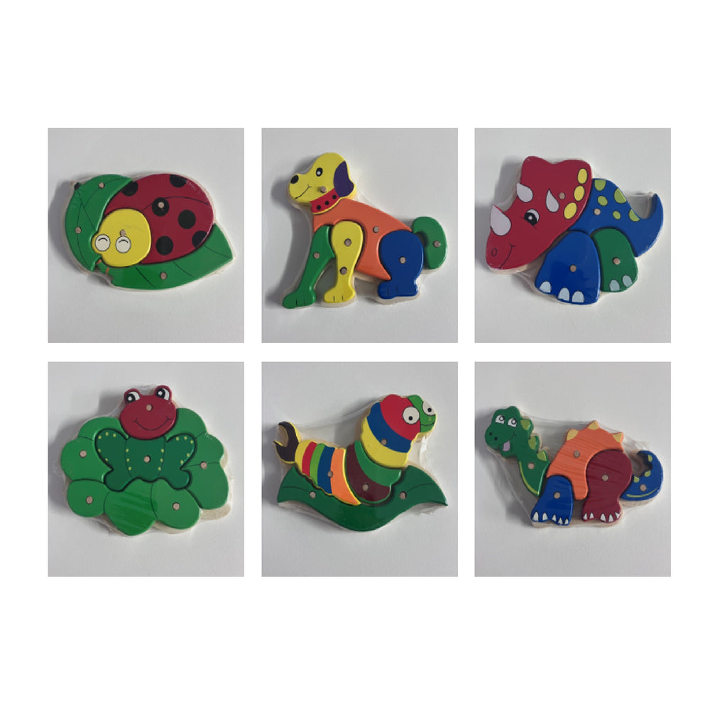 Wooden Puzzle on Peg Board - Animals - Assorted Designs
