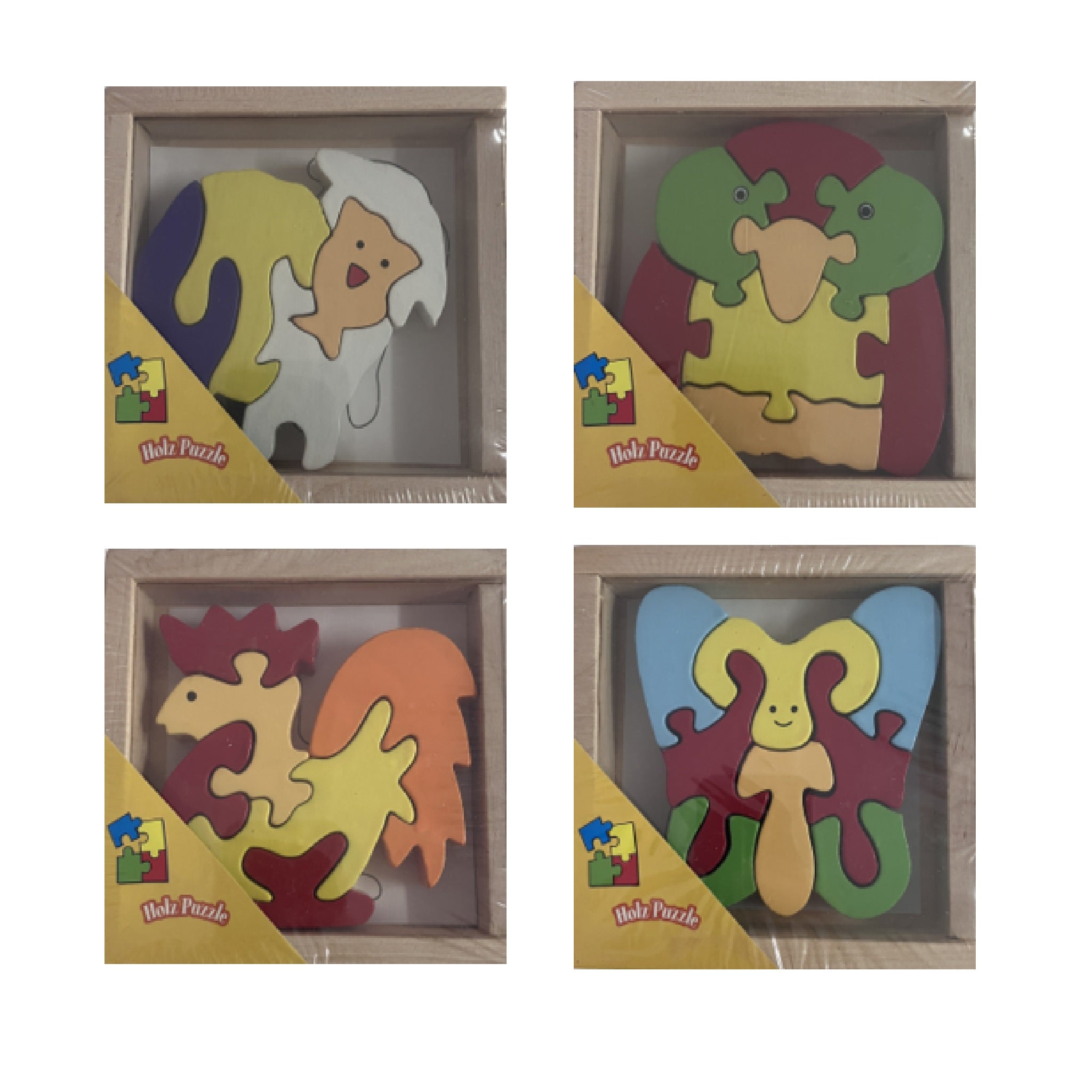 Wooden Block Puzzle Box - Animals - Assorted Designs