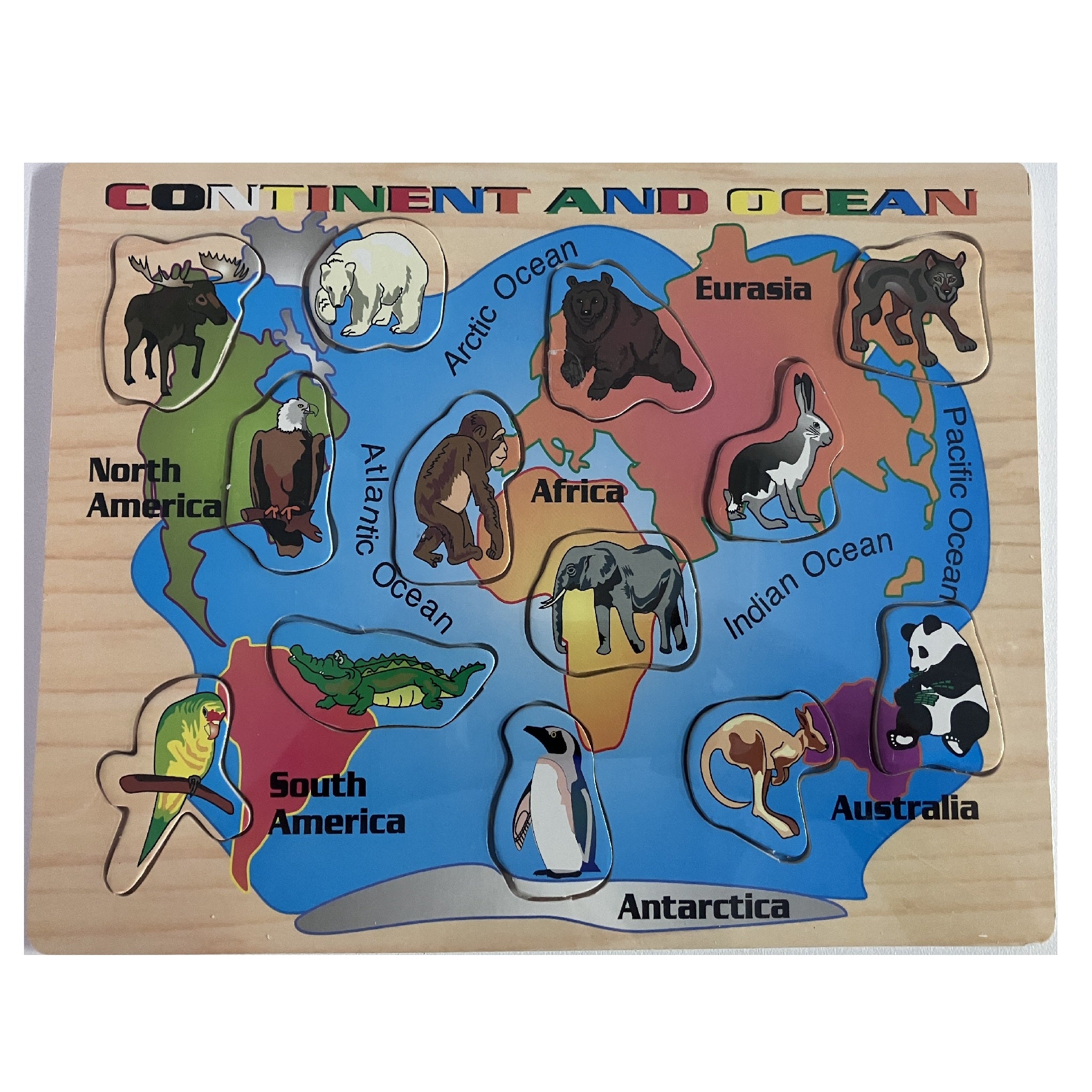 Wooden Puzzle - Continent and Ocean