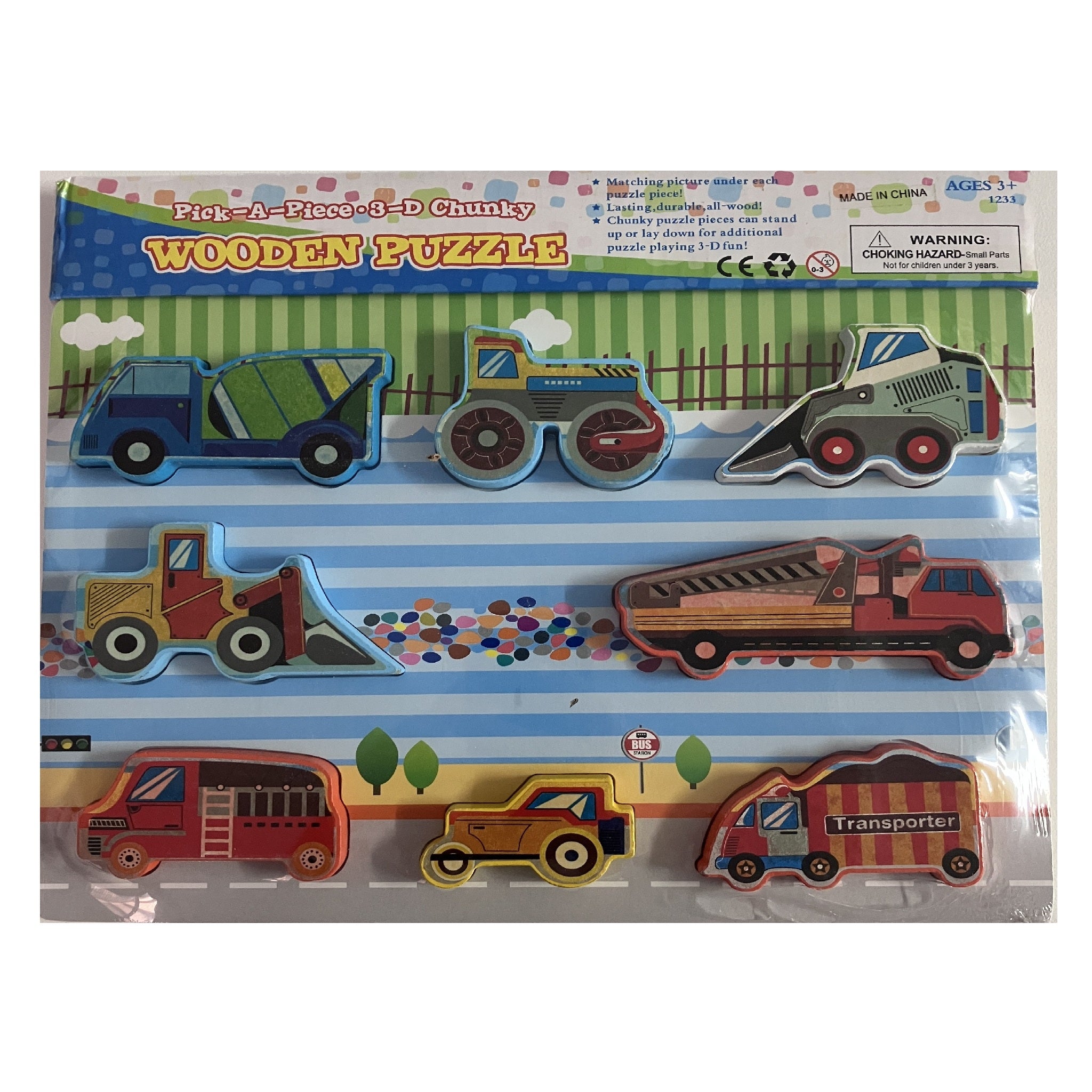 Wooden Block Puzzle - Transport
