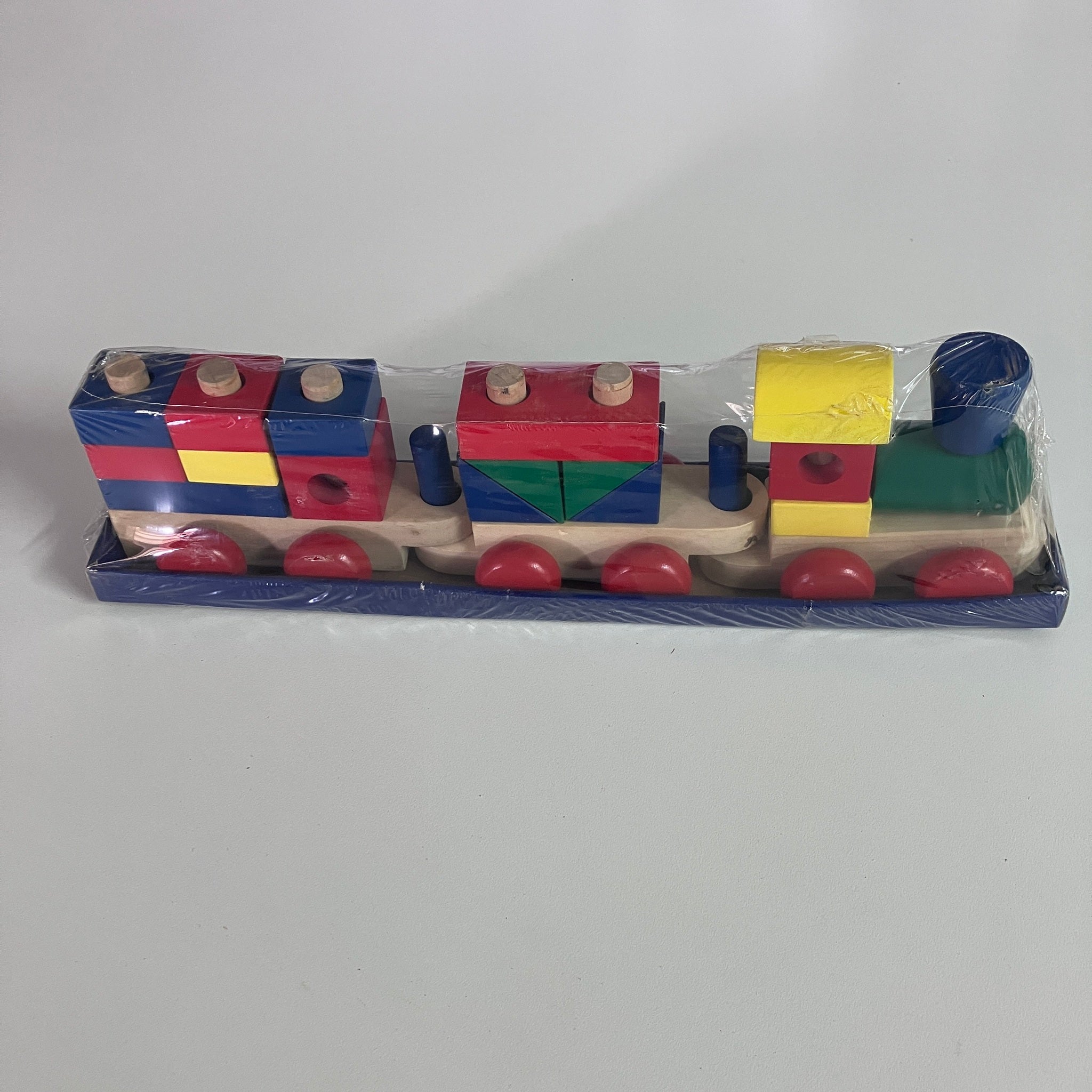 Wooden Train - Block Train with Red Wheels