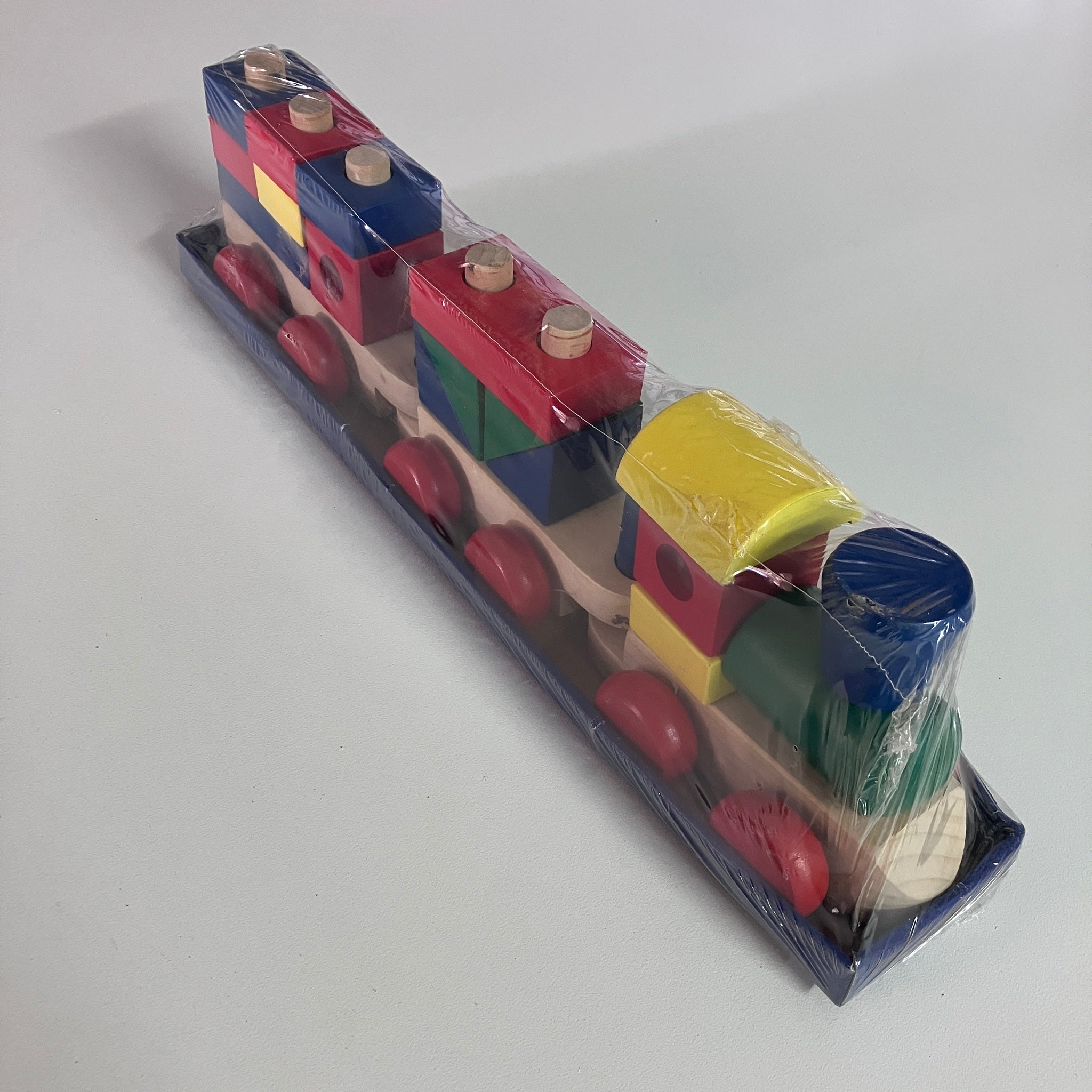 Wooden Train - Block Train with Red Wheels