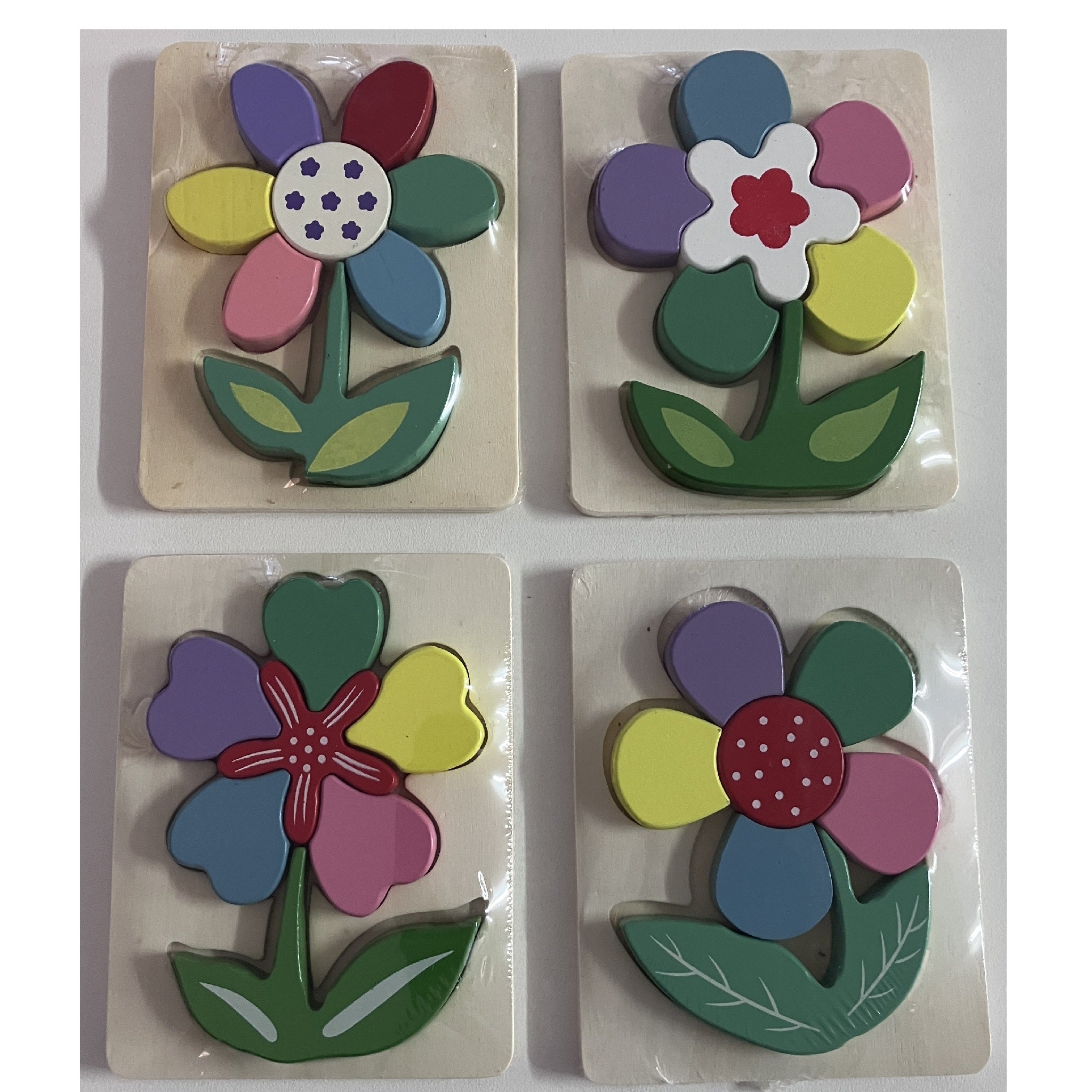 Wooden Block Puzzles - Flowers - Assorted Designs
