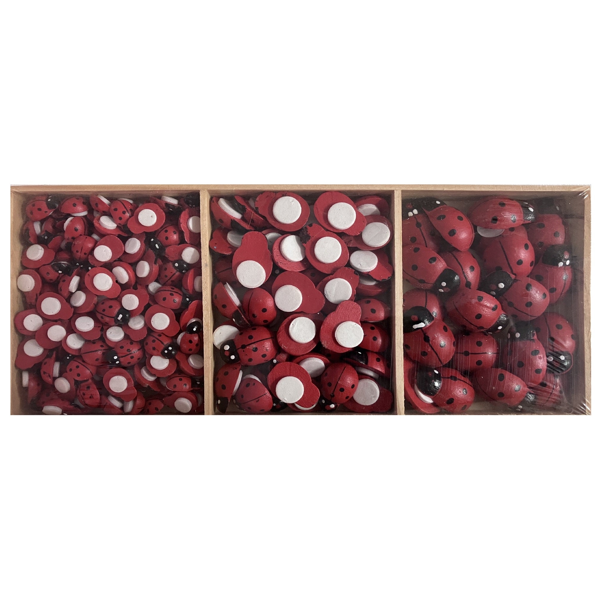 Wooden Stickers in Box - Ladybirds - 3 sizes