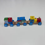 Wooden Train - Block Train with Blue Wheels