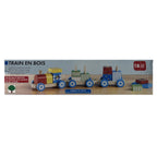 Wooden Train - Block Train with Blue Wheels
