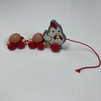 Wooden Pull Along Animals - Hen with Eggs