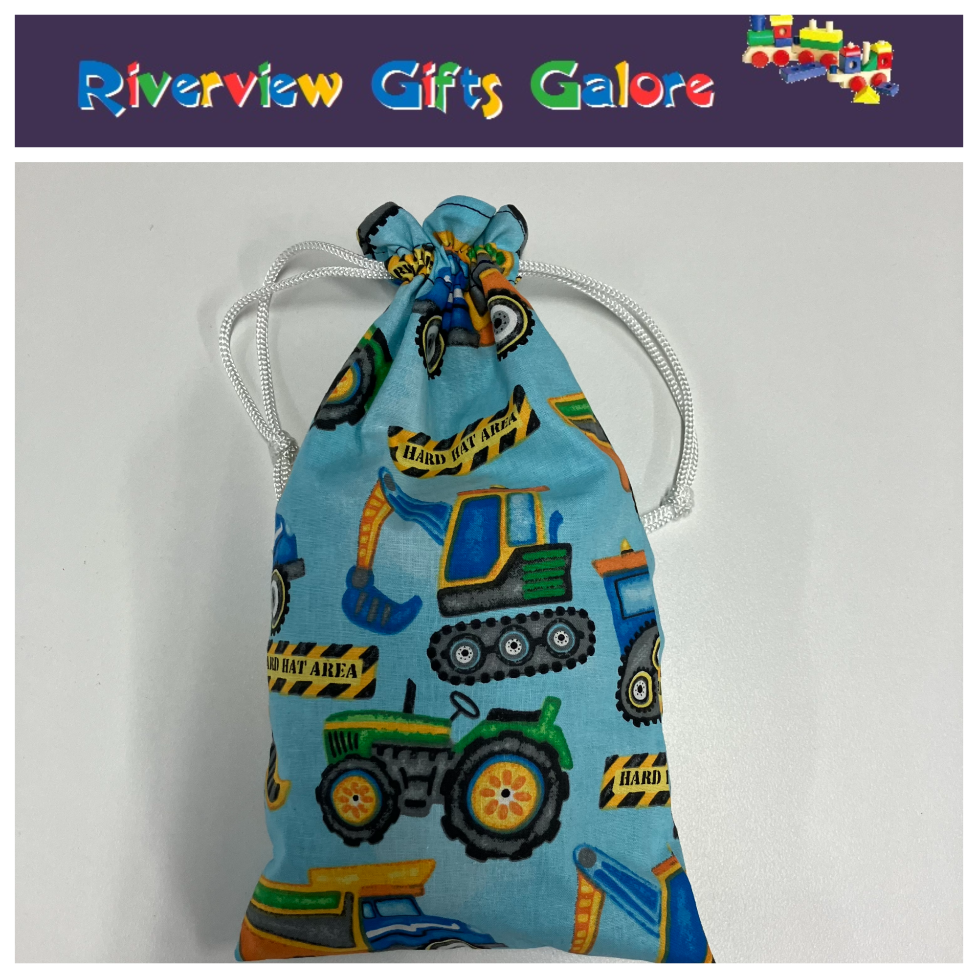 Marble Bag - Construction on Blue (marbles sold separately)