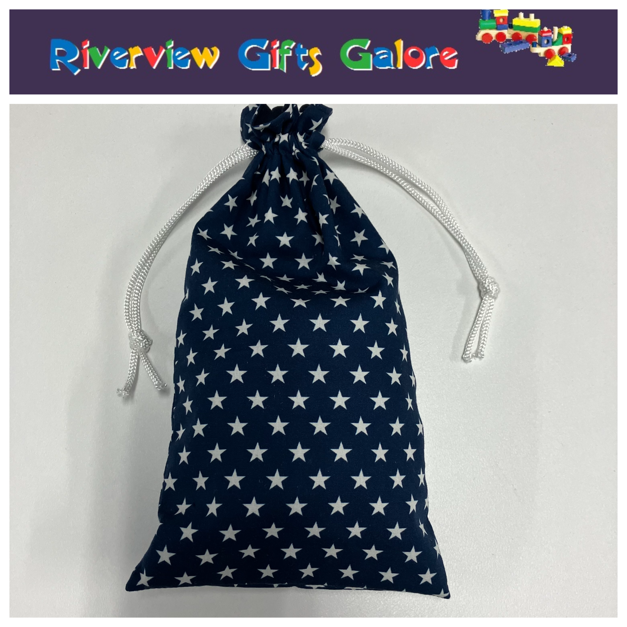 Marble Bag - Navy Stars (marbles sold separately)