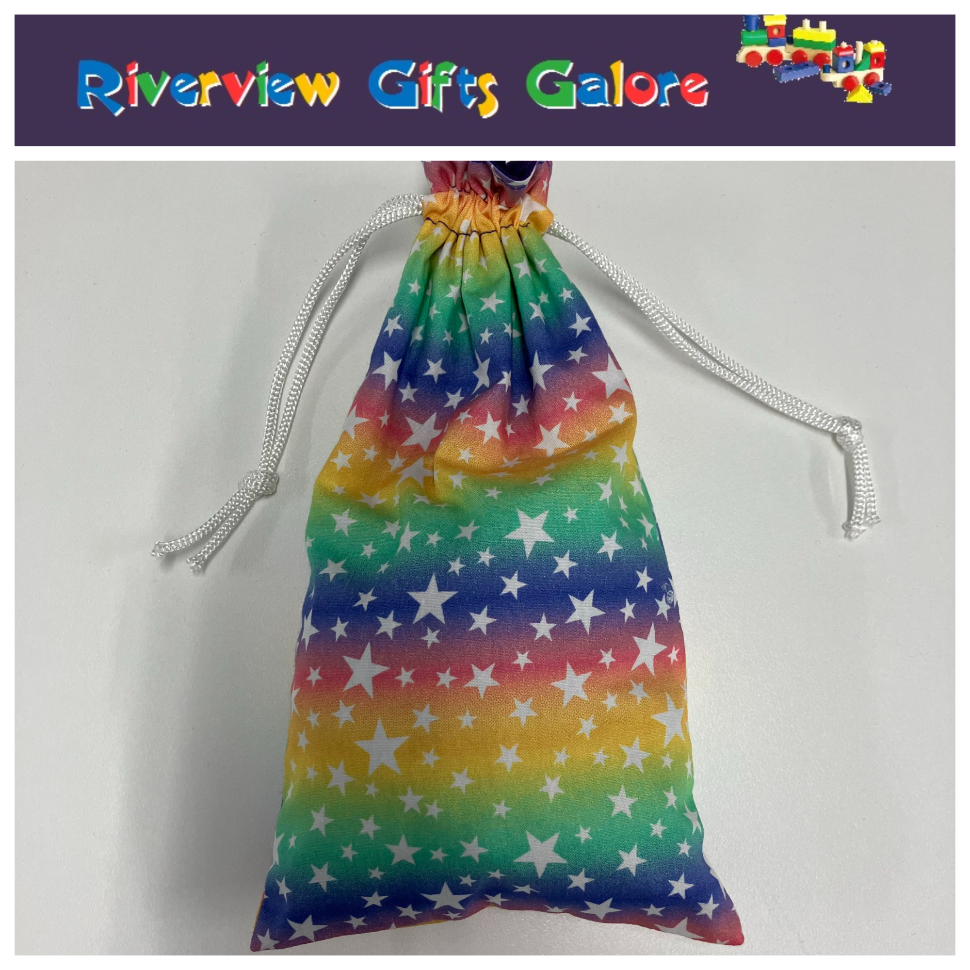 Marble Bag - Rainbow Stars (marbles sold separately)