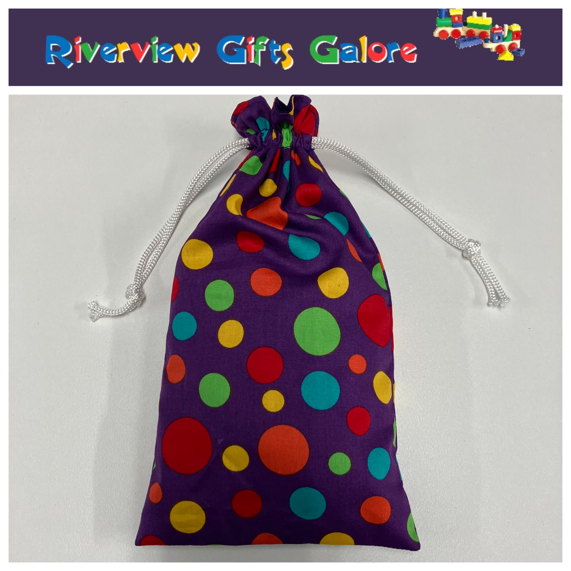 Marble Bag - Purple Spots (marbles sold separately)