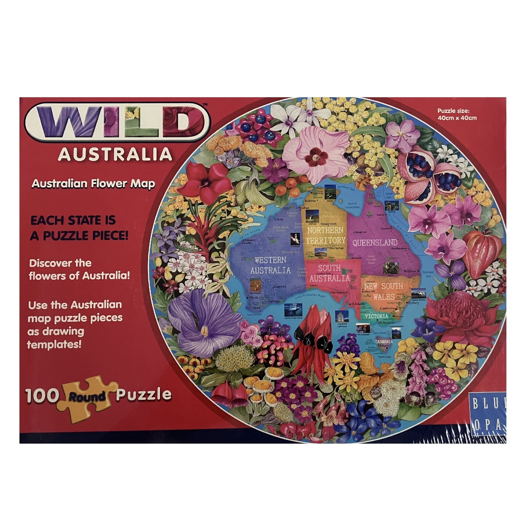 Blue Opal 100pc Puzzle- Wild Australia - Australian Floral Map