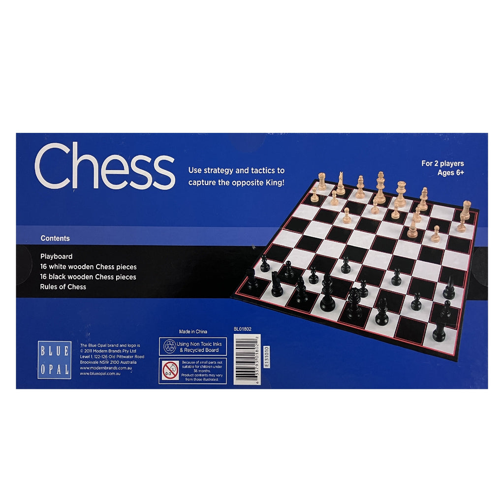 Blue Opal Chess Board Game