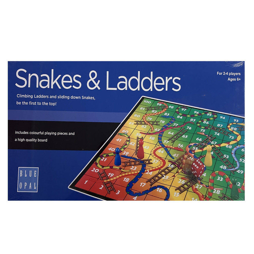 Blue Opal Snakes & Ladders Game