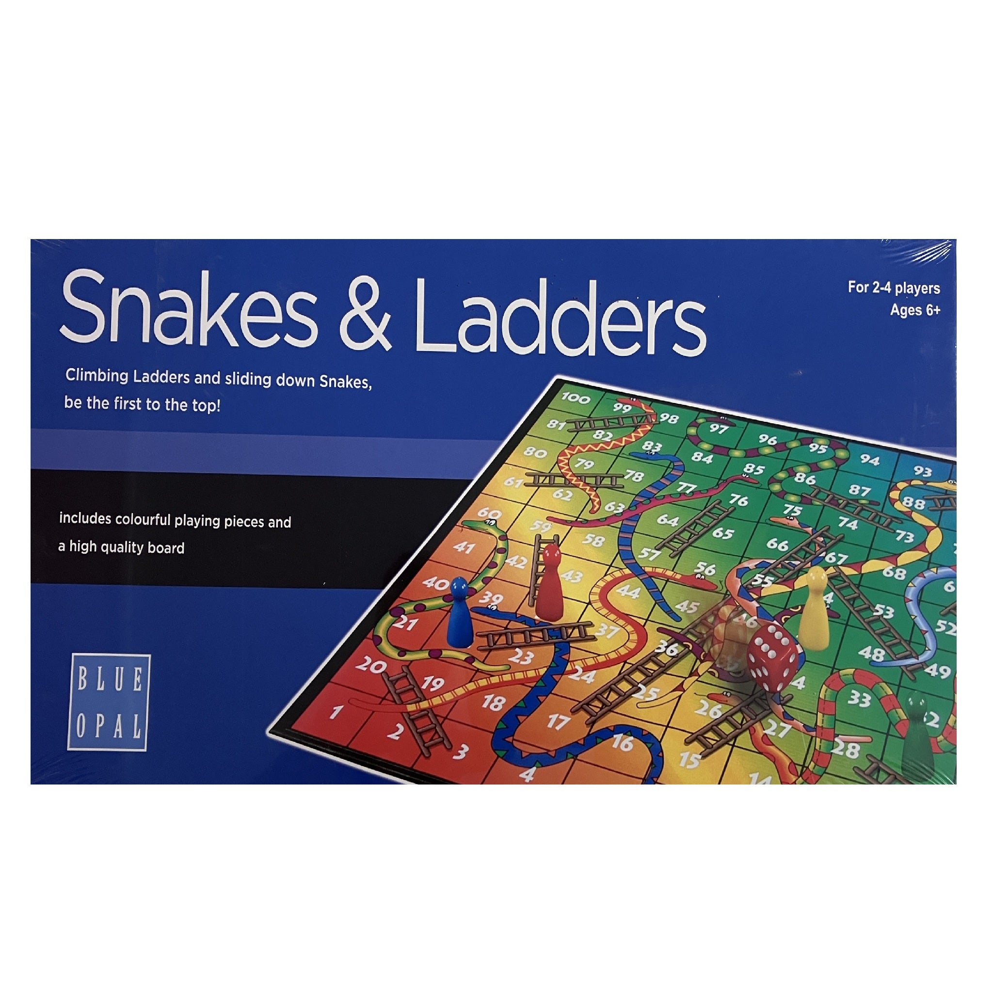Blue Opal Snakes & Ladders Game