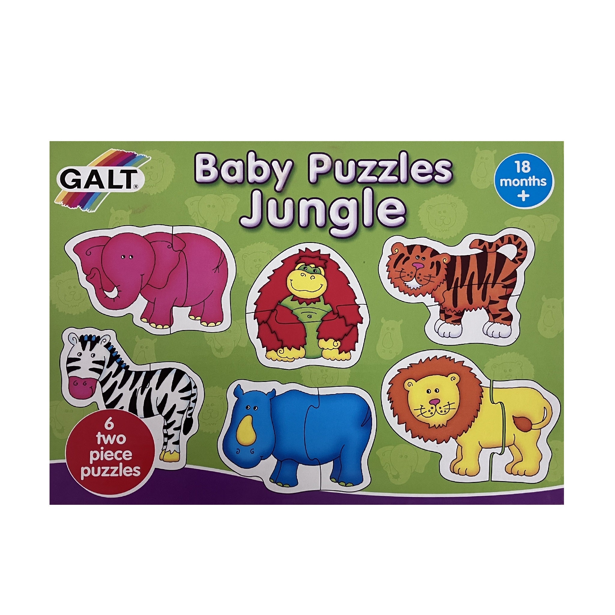 Galt - Baby Puzzles - 6 x 2pc Puzzles - Jungle