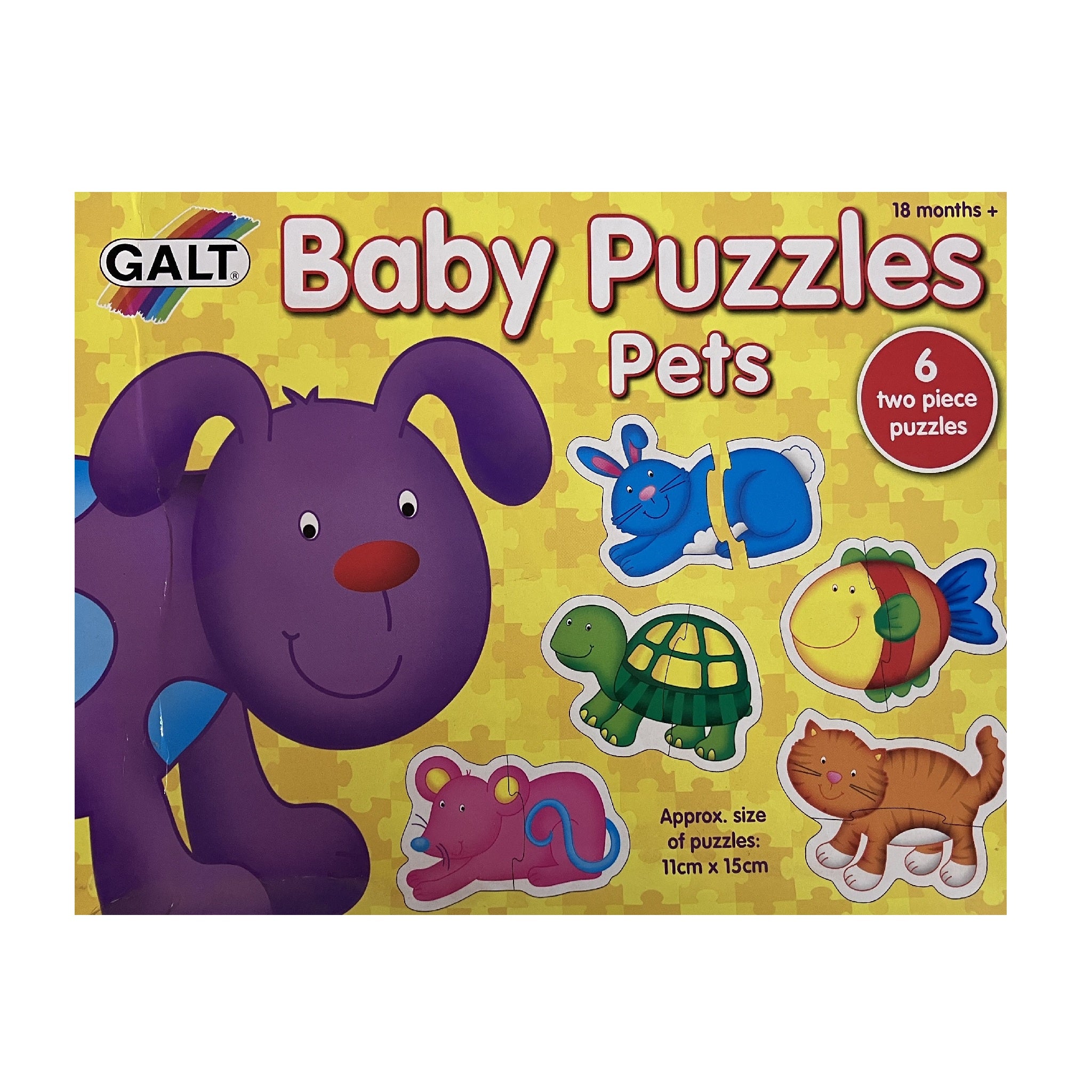Galt - Baby Puzzles - 6 x 2pc Puzzles - Pets