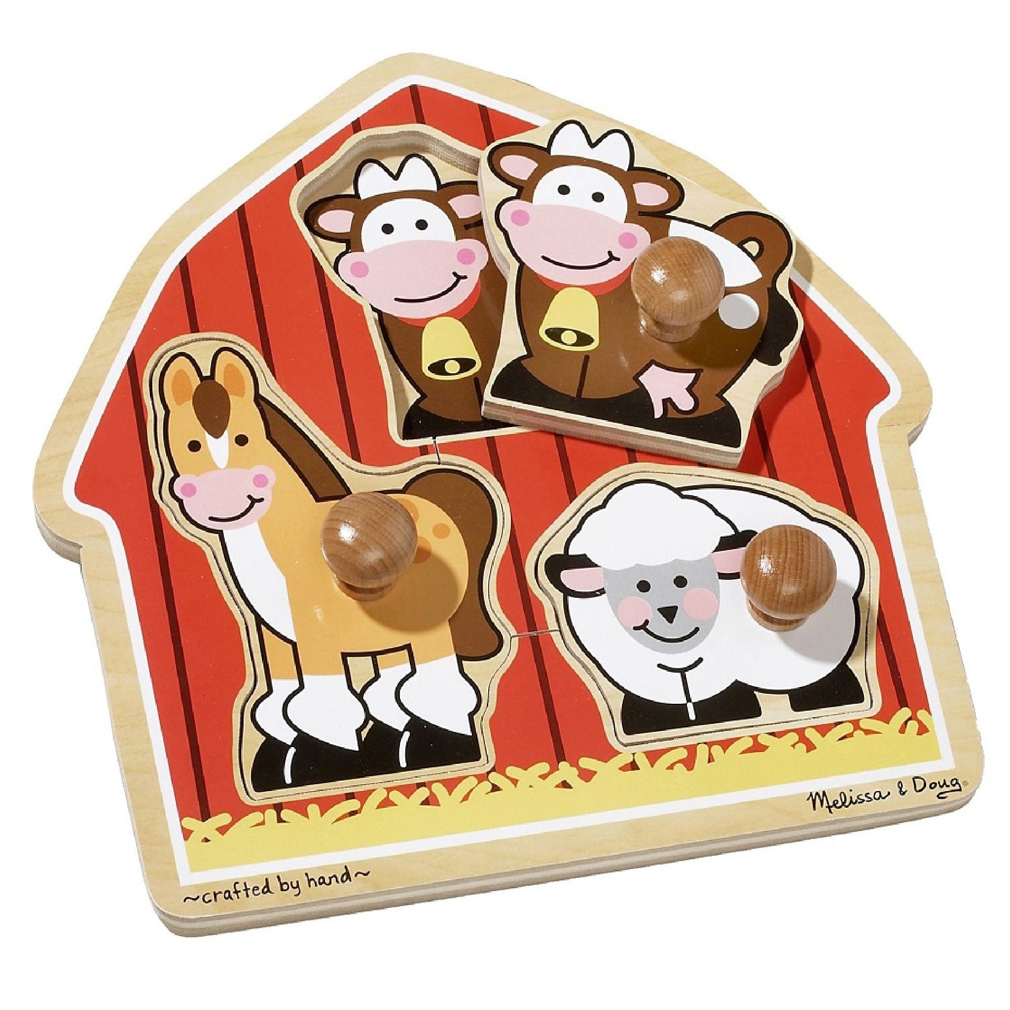 Melissa & Doug Wooden Puzzle - Jumbo Knob - Barnyard Animals